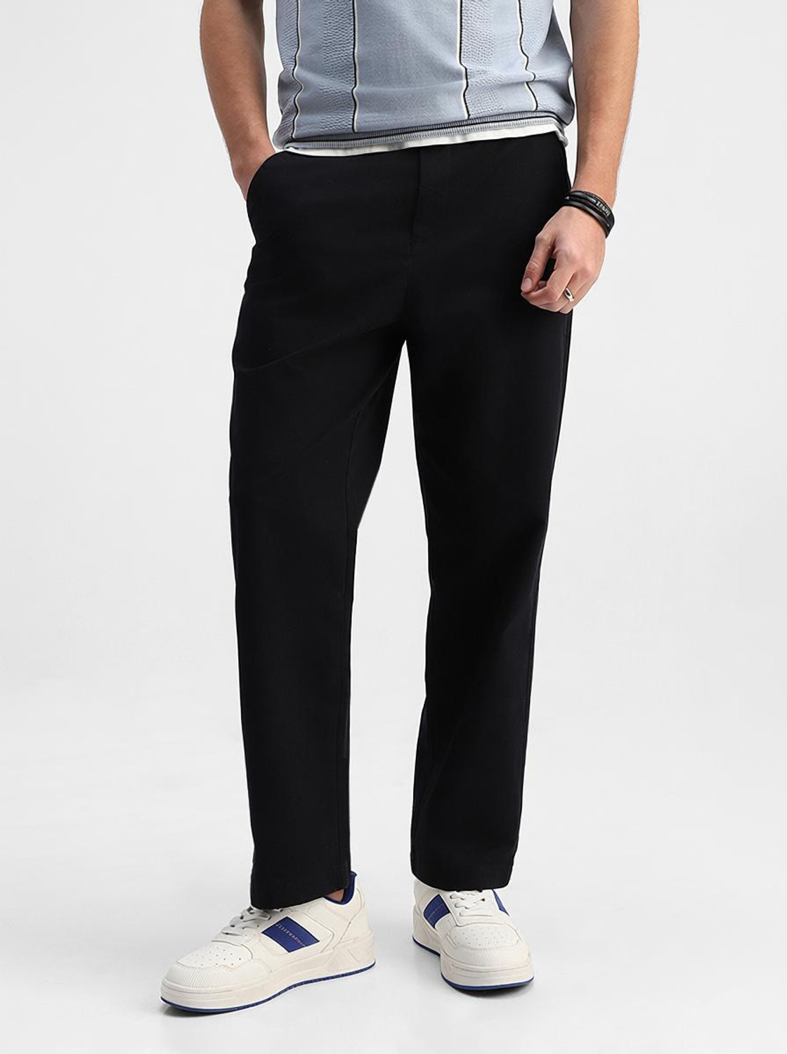 Snitch Relaxed Men Black Trousers
