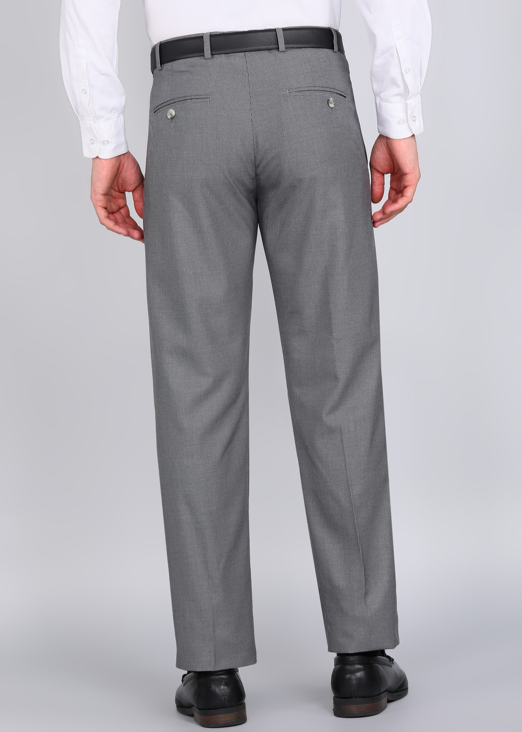 Image of PARK AVENUE Comfort Fit Men Grey Trousers