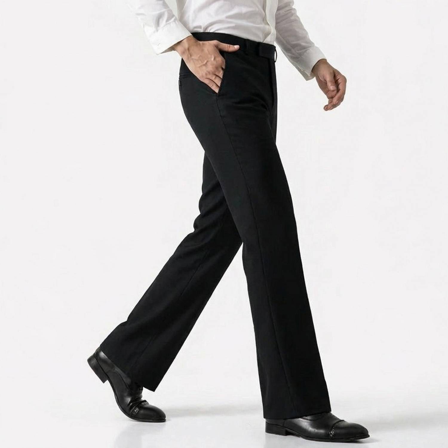 LOVRIN Regular Fit Men Black Trousers - Image 3
