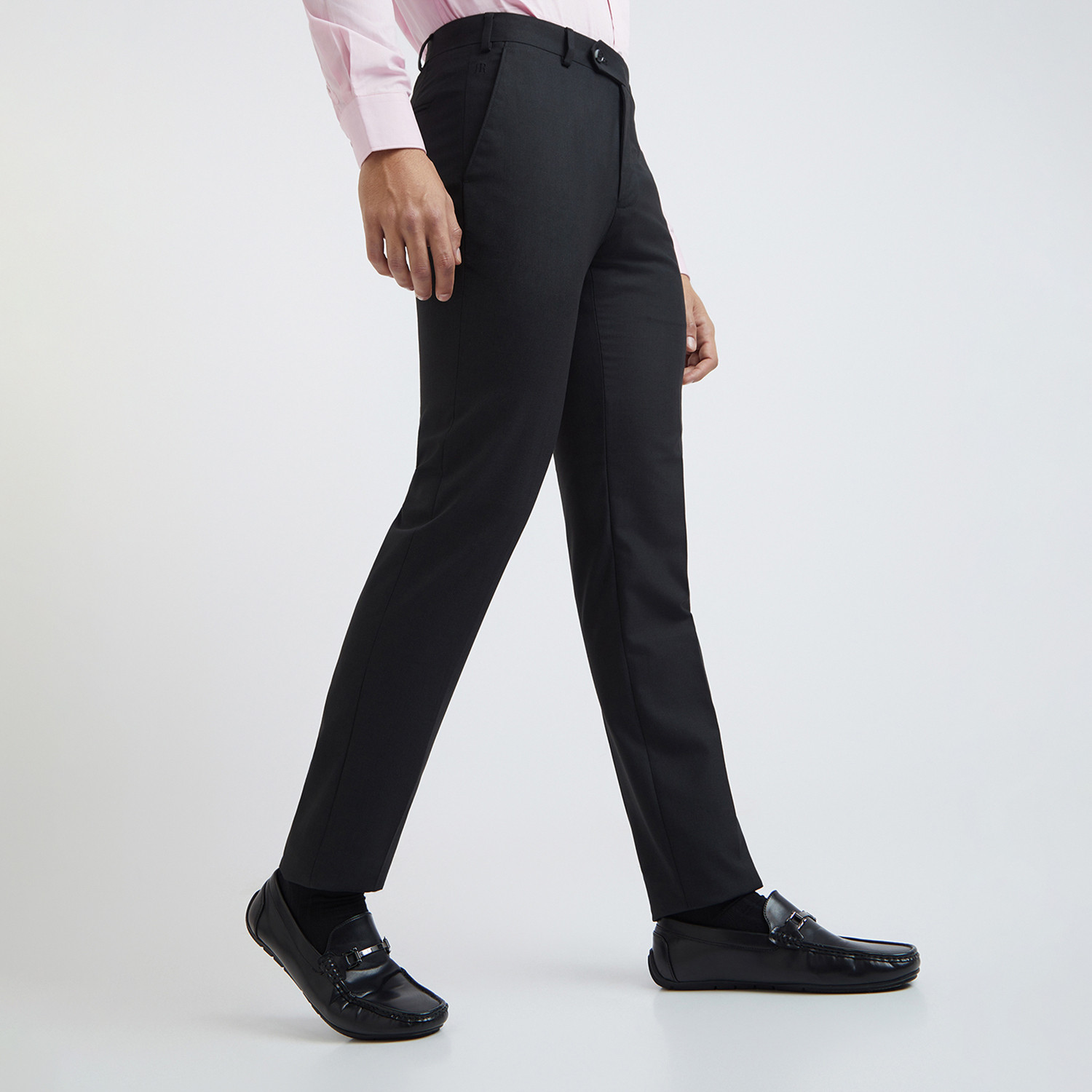 Image of Raymond Slim Fit Men Black Trousers