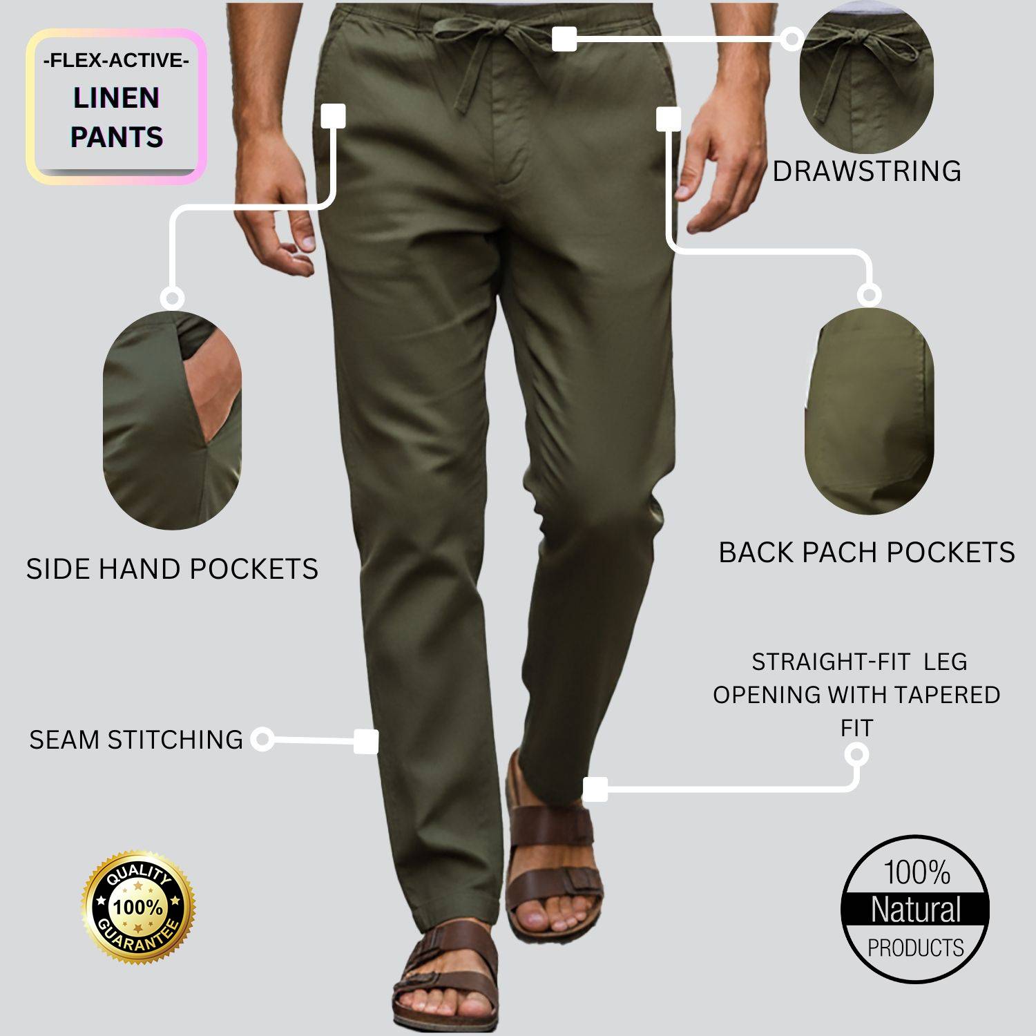 RIARTS Relaxed Men Green Trousers - Image 4