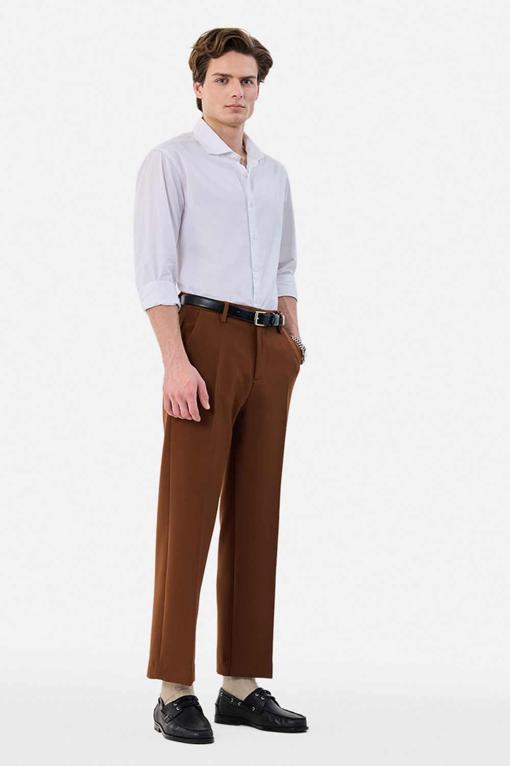 Image of Snitch Flared Men Brown Trousers