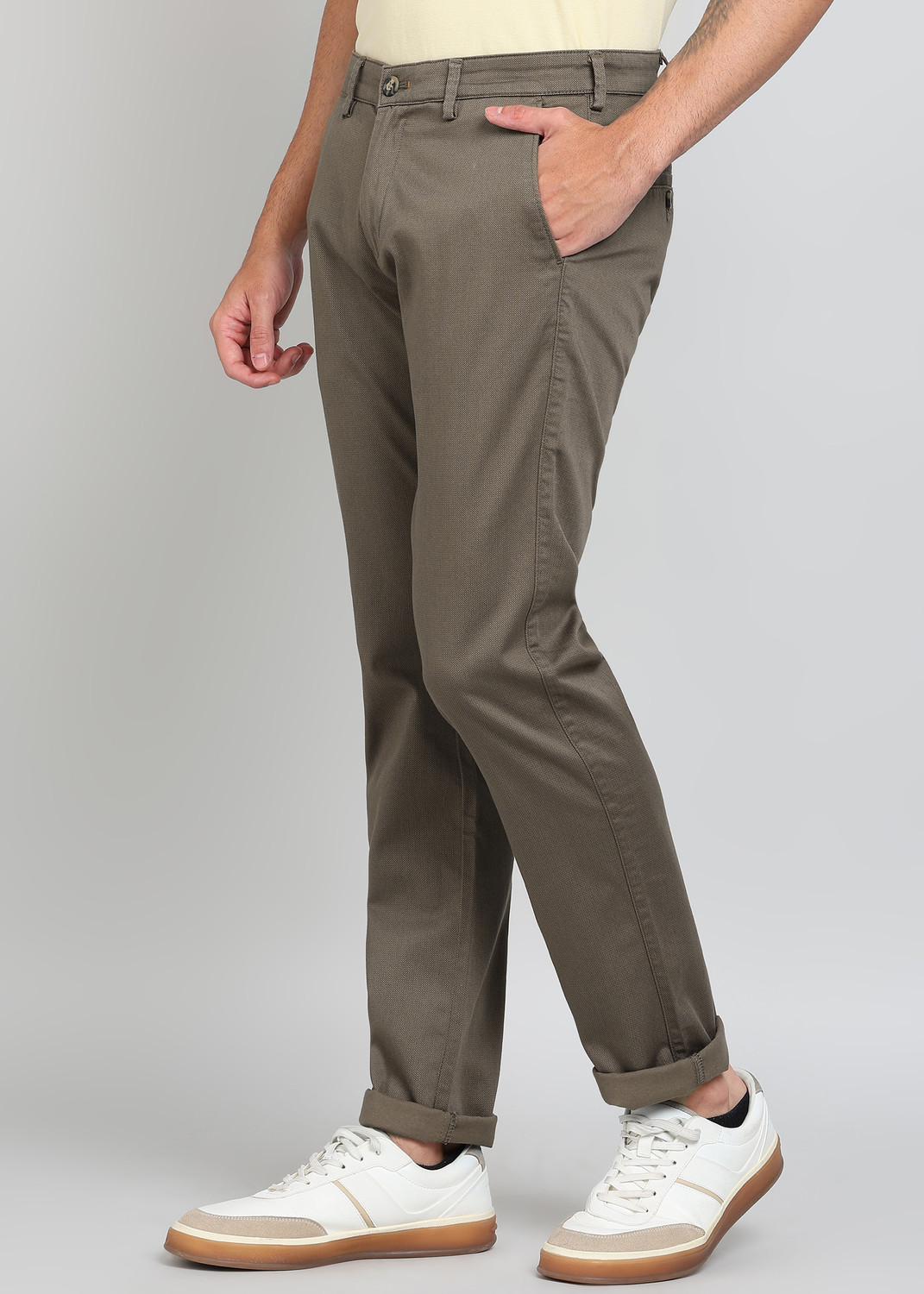 Image of KILLER Slim Fit Men Brown Trousers