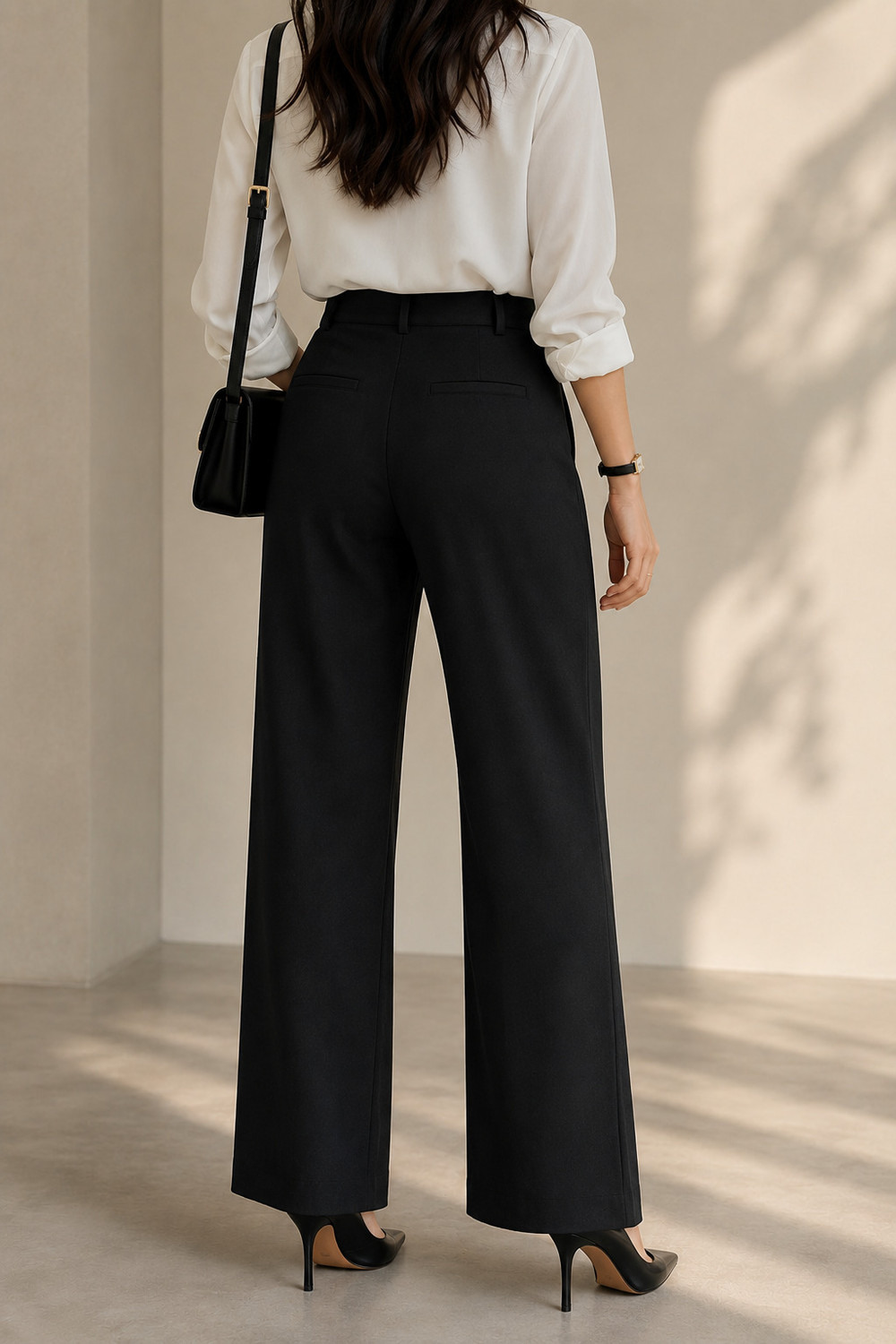 Image of Vevora Straight Fit Women Black Trousers