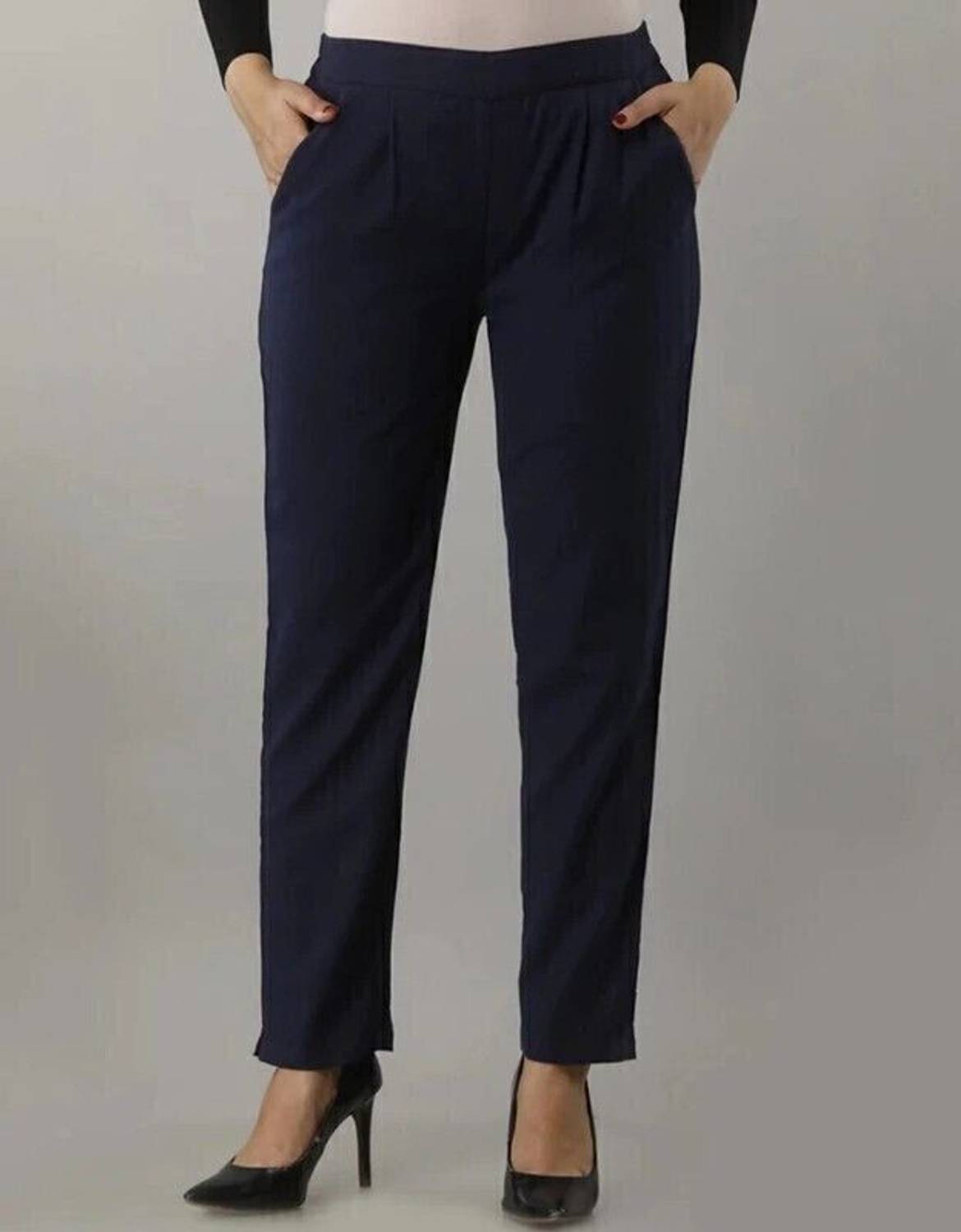 skytick Regular Fit Women Dark Blue Trousers