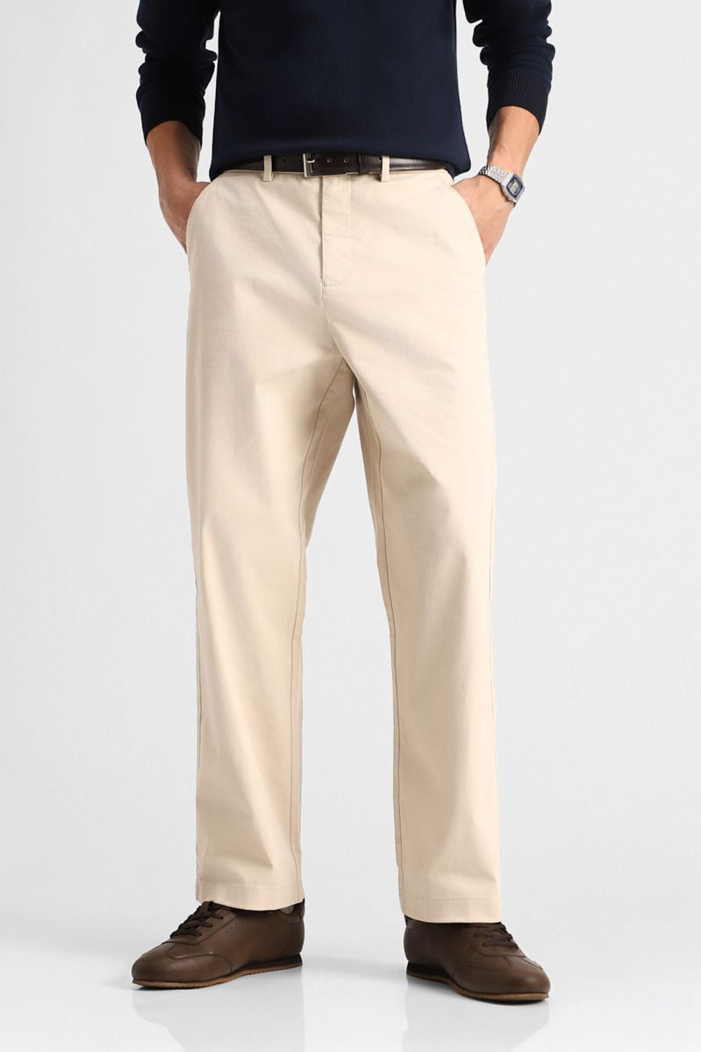 Image of Snitch Relaxed Men Beige Trousers