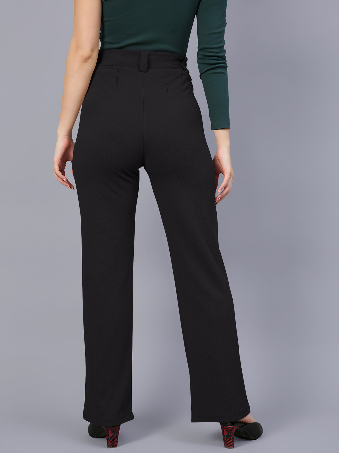 Image of Maheshvi Regular Fit Women Dark Blue Trousers