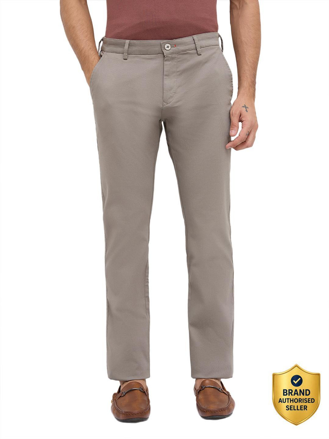 Image of KILLER Slim Fit Men Grey Trousers