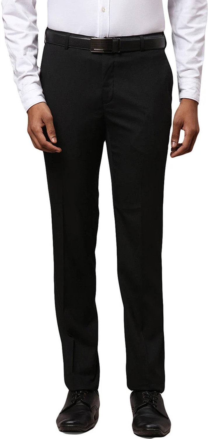Image of Raymond Slim Fit Men Black Trousers