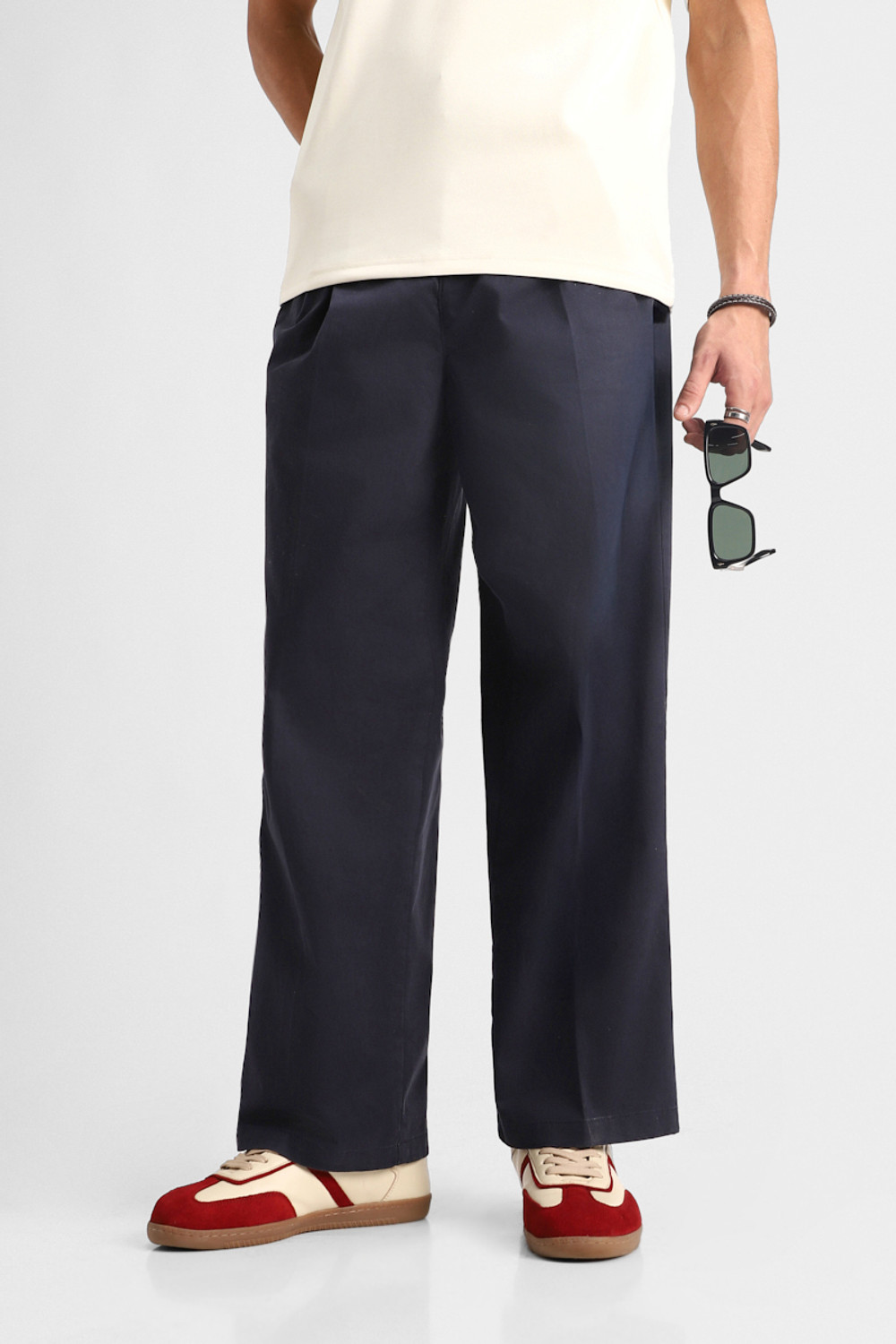 Image of Snitch Relaxed Men Dark Blue Trousers
