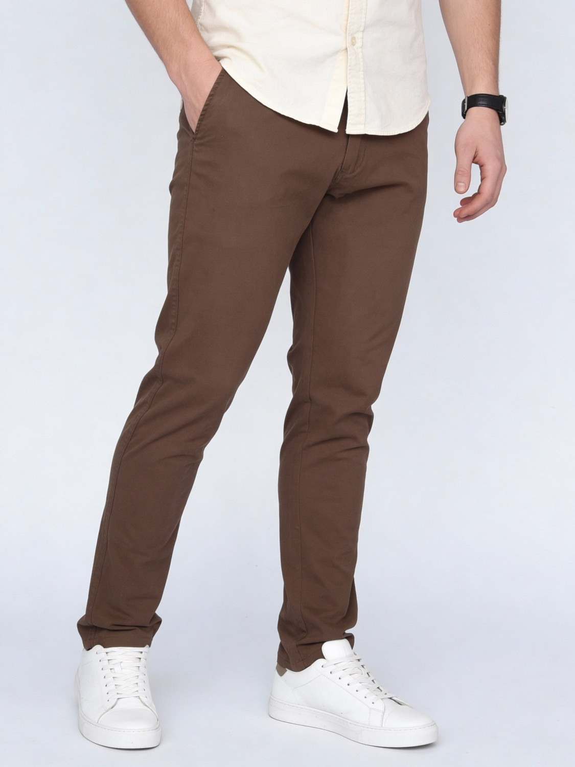 Image of Urbano Fashion Straight Fit Men Brown Trousers
