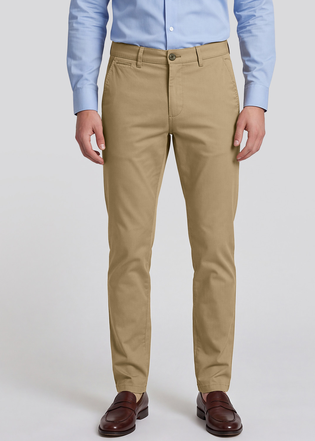 Image of KILLER Men Slim Fit Brown Cotton Blend Trousers