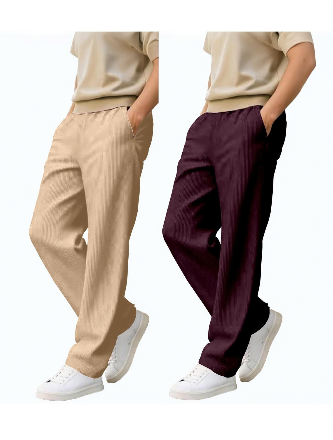 Image of COMBRAIDED Loose Fit Men Multicolor Trousers