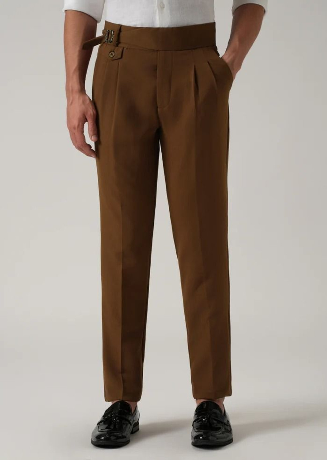 Image of SKENJEL Regular Fit Men Brown Trousers