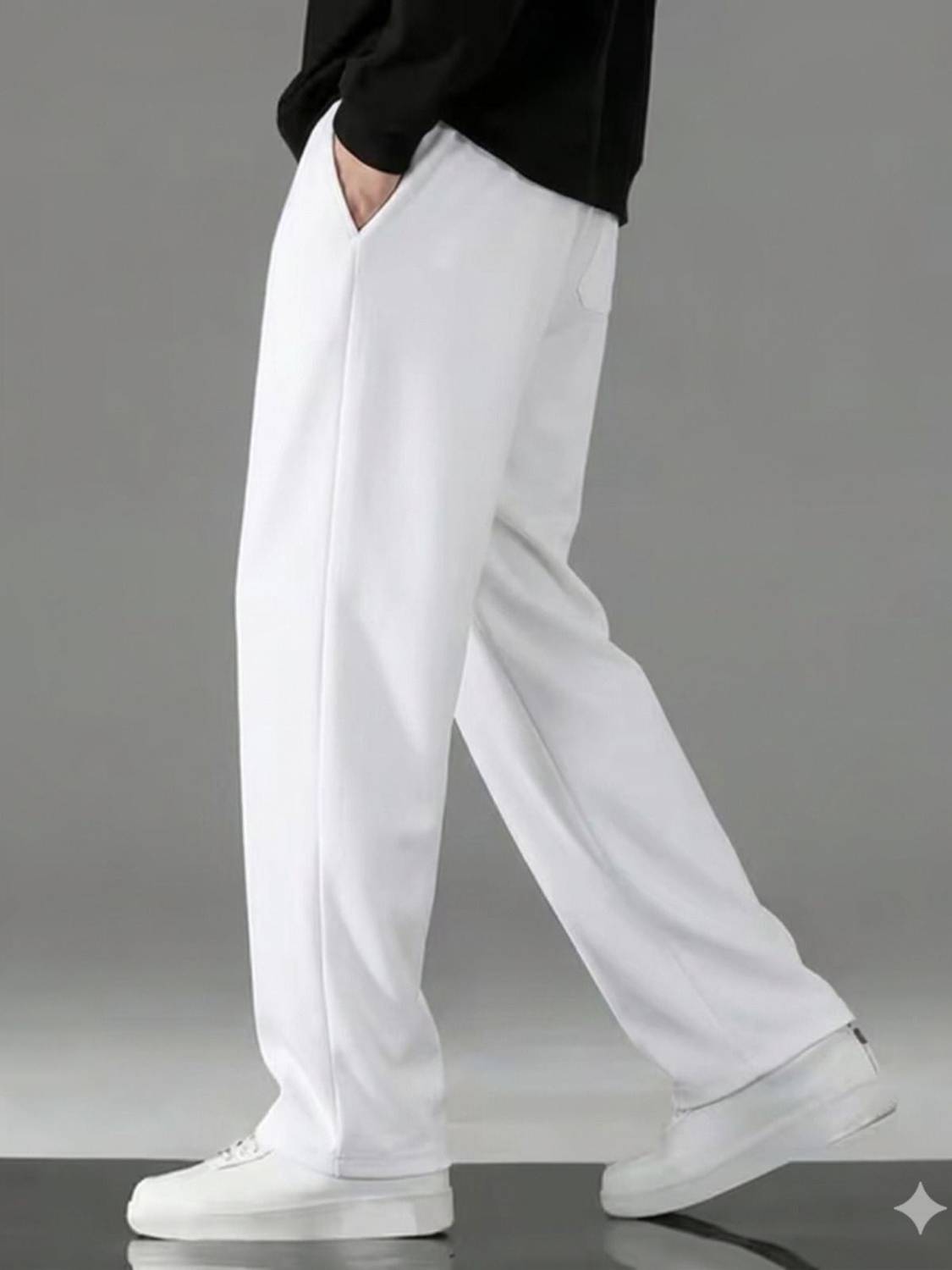 Alpenika Loose Fit Men White Trousers - Image 4