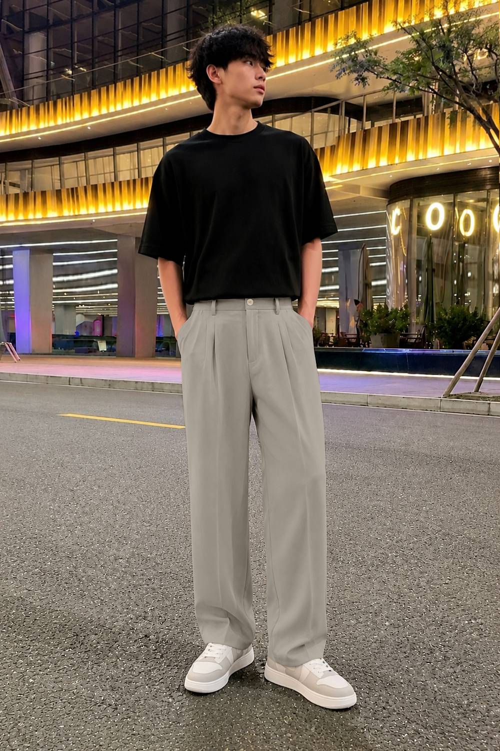 FTX Men Beige Loose Fit Trousers - Image 5