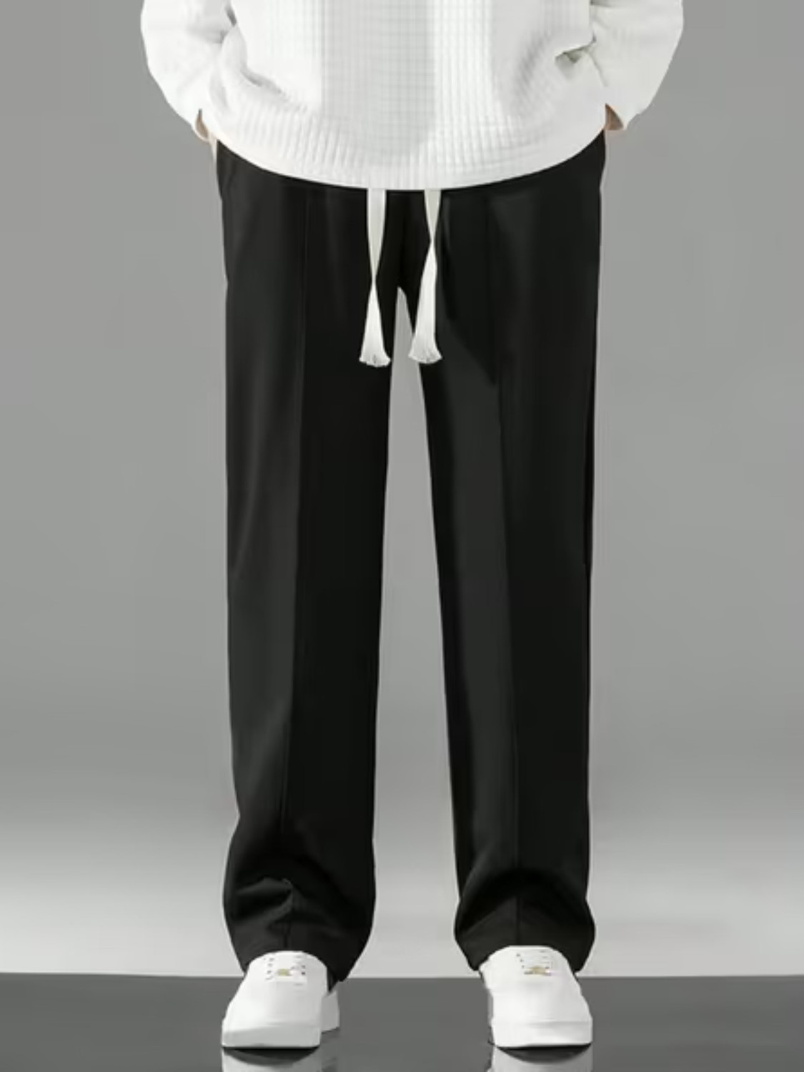 Image of SAVAYO Loose Fit Men Black Trousers