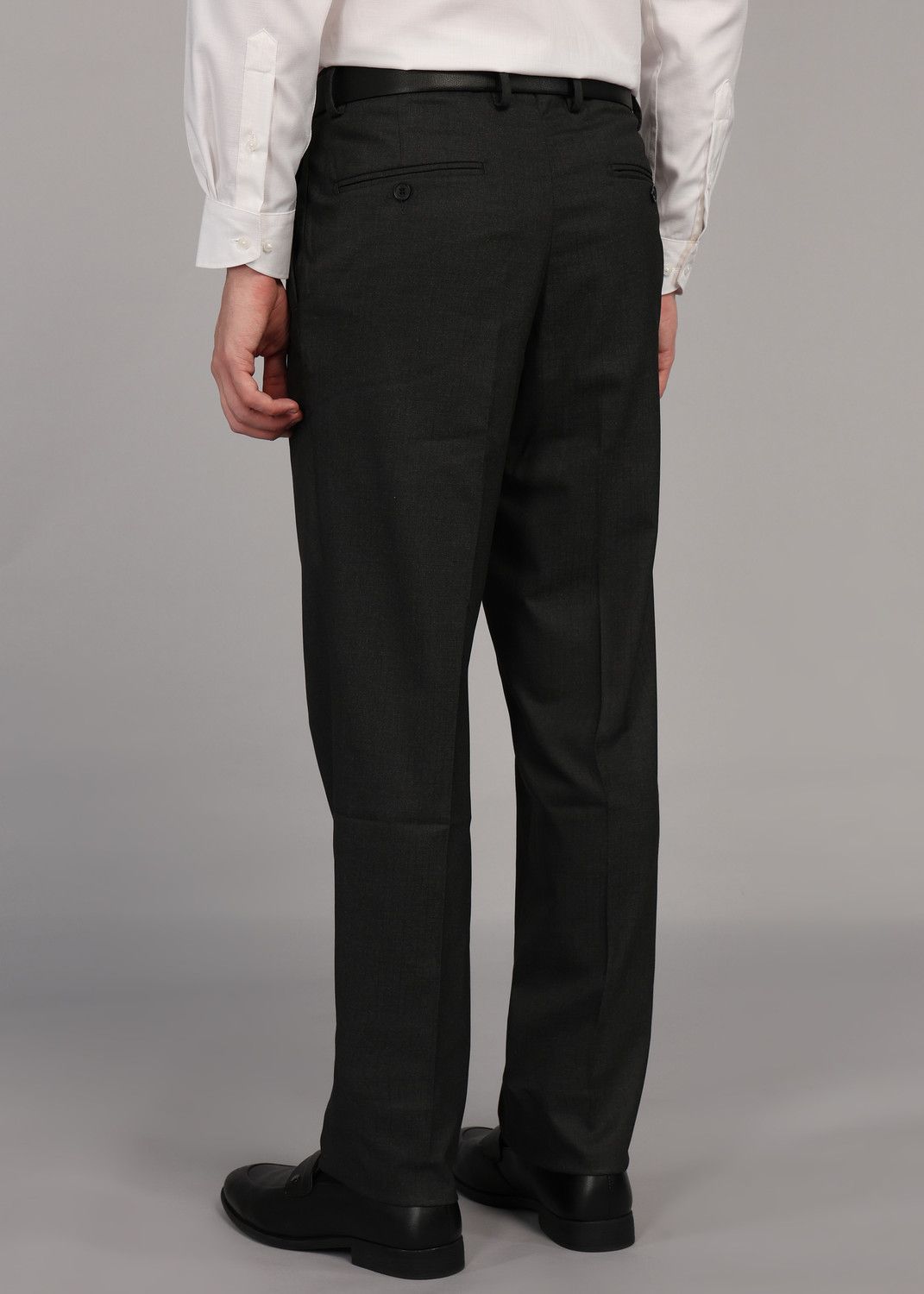 Image of VAN HEUSEN Regular Fit Men Grey Trousers