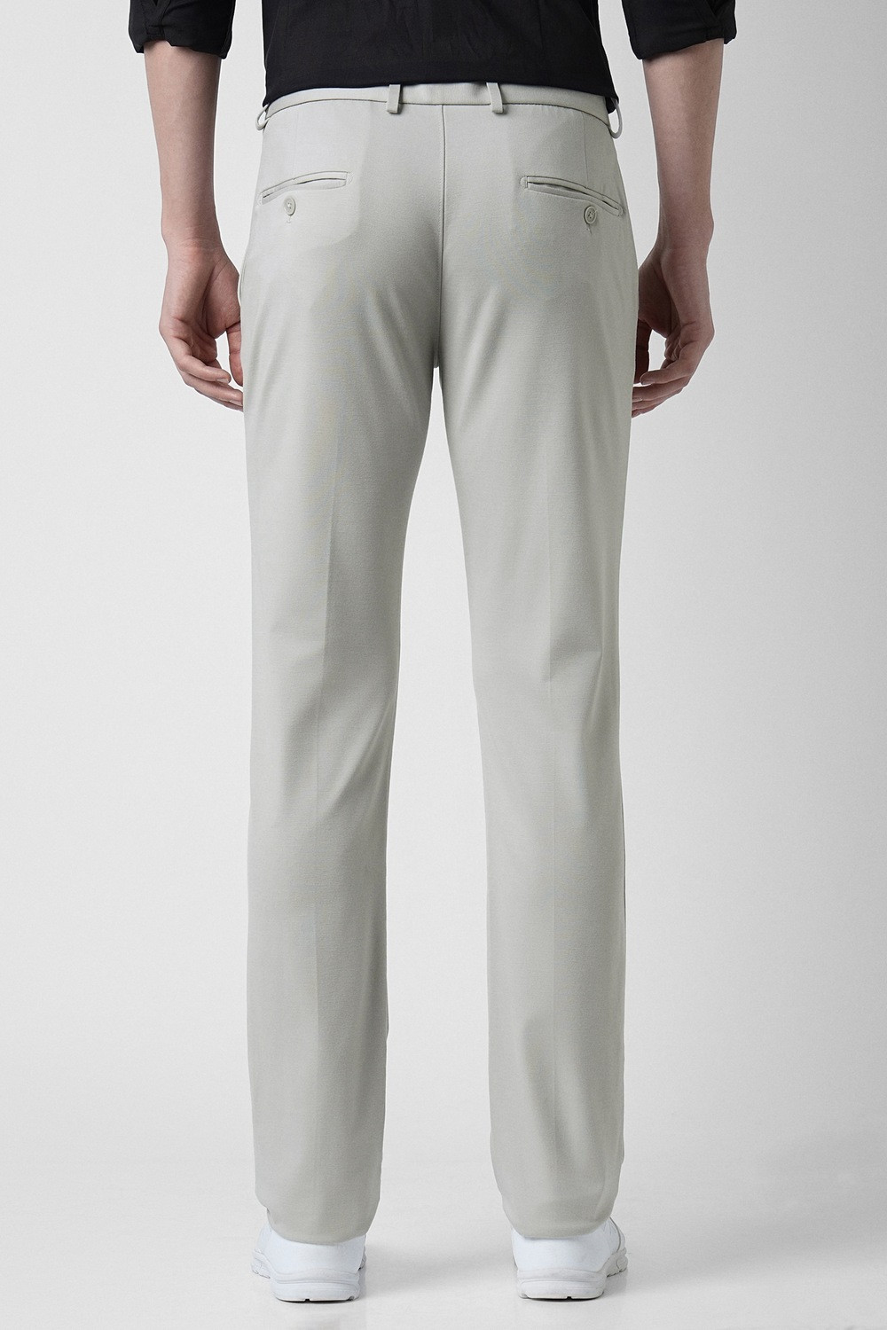 Image of PETER ENGLAND Slim Fit Men Grey Trousers