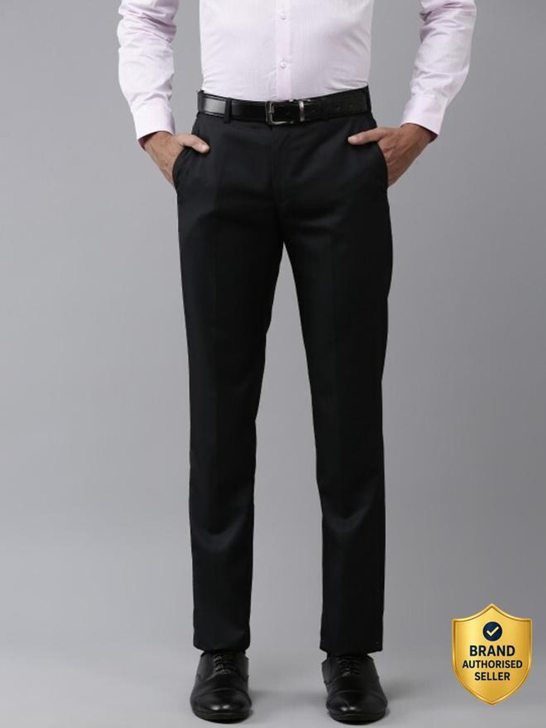 PARK AVENUE Regular Fit Men Dark Blue Trousers