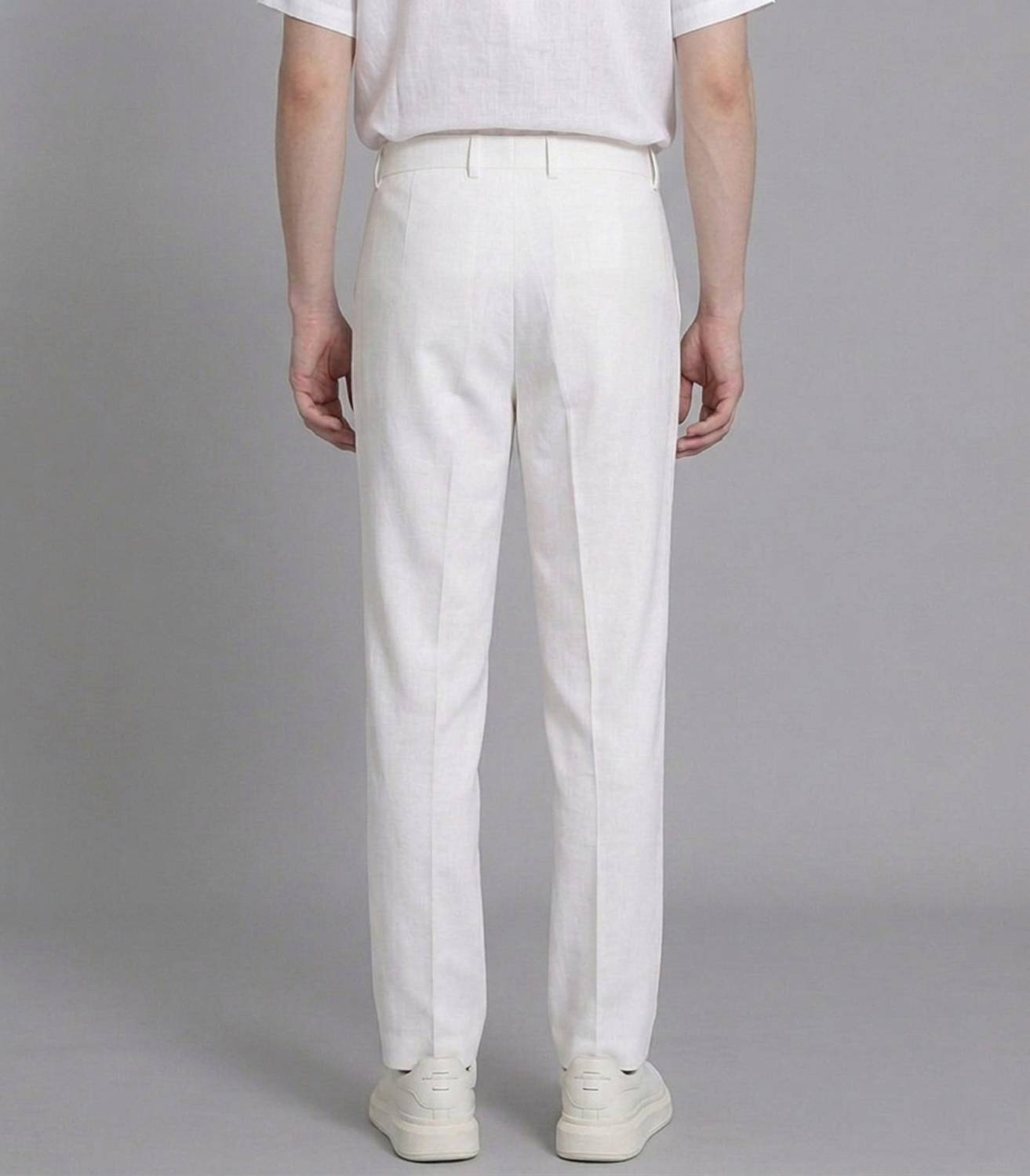 FashionInfinity Straight Fit Men White Trousers - Image 2
