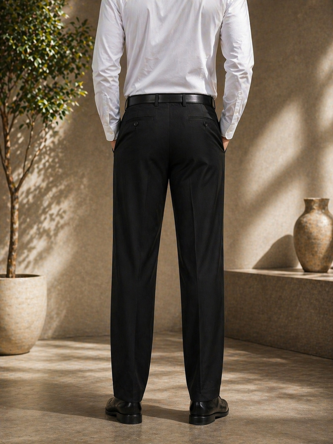 Image of METRONAUT Regular Fit Men Black Trousers