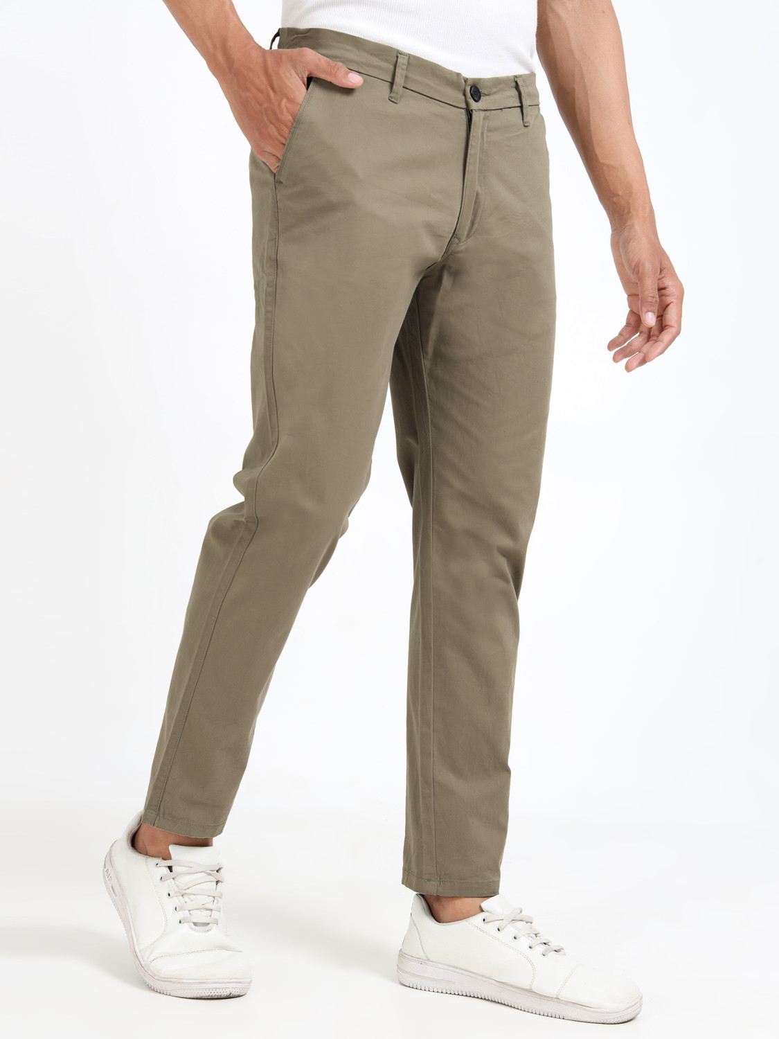 Image of u.s.pitchers Slim Fit Men Brown Trousers