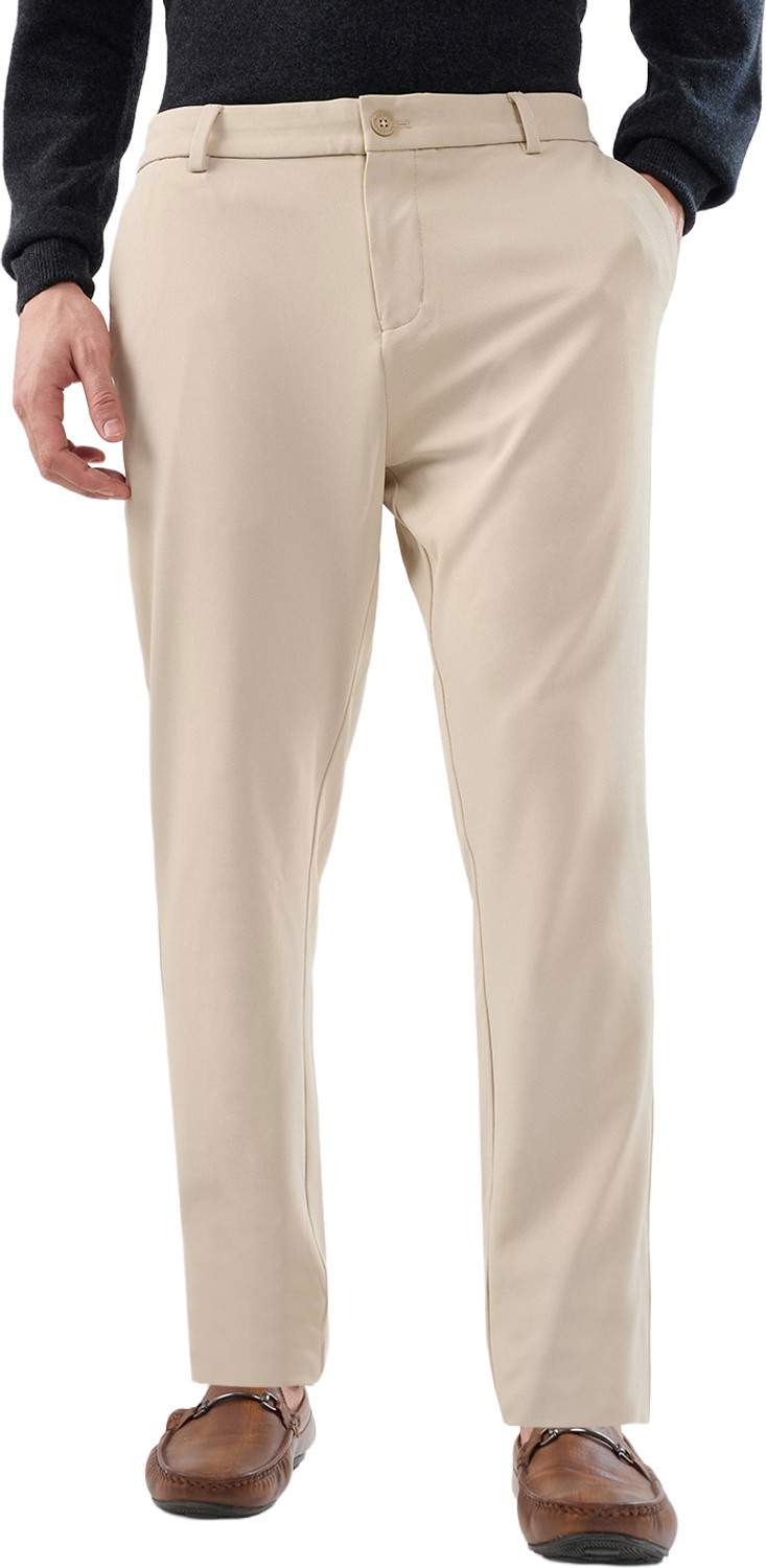 Image of PARK AVENUE Regular Fit Men Beige Trousers