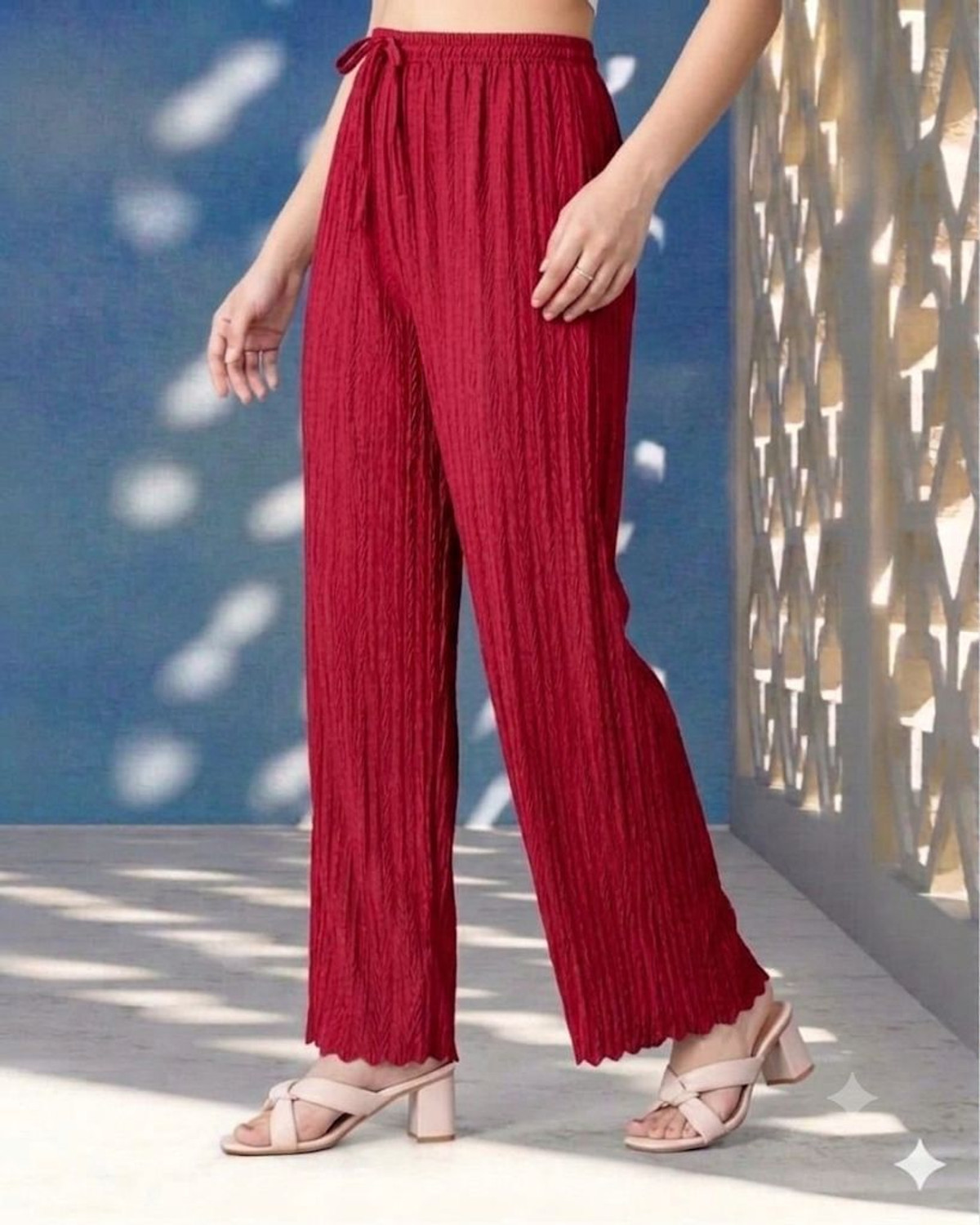 Image of divineshopp Straight Fit, Comfort Fit Women Red Trousers