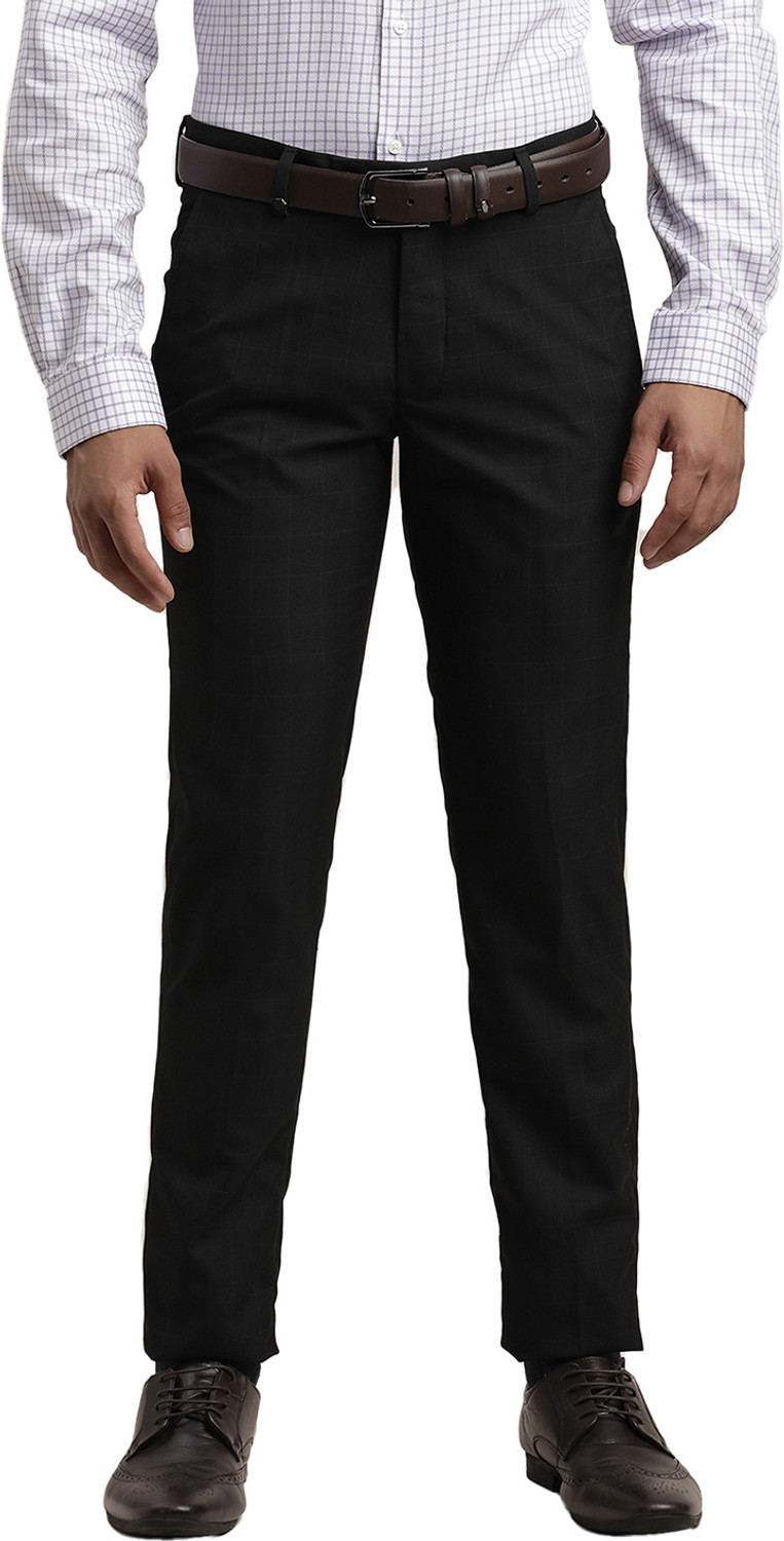 Image of TURTLE Skinny Fit Men Black Trousers
