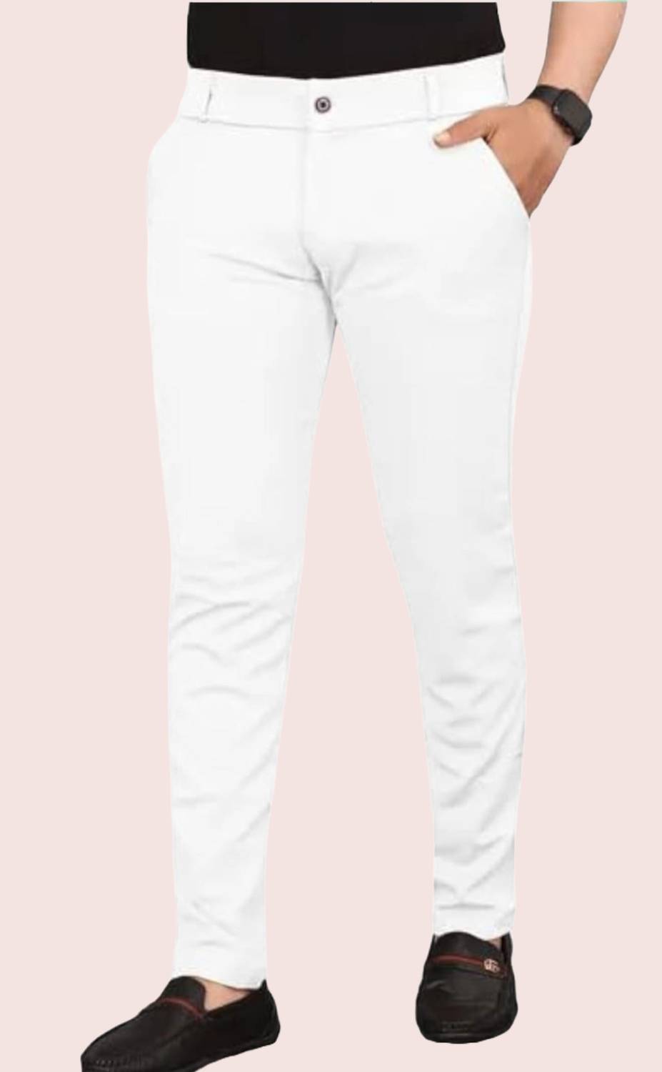 VIJETAGARMENTS Relaxed Men White Trousers