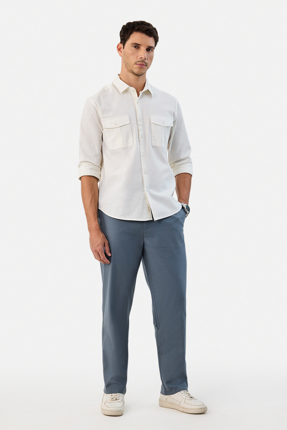 Image of Snitch Loose Fit Men Blue Trousers