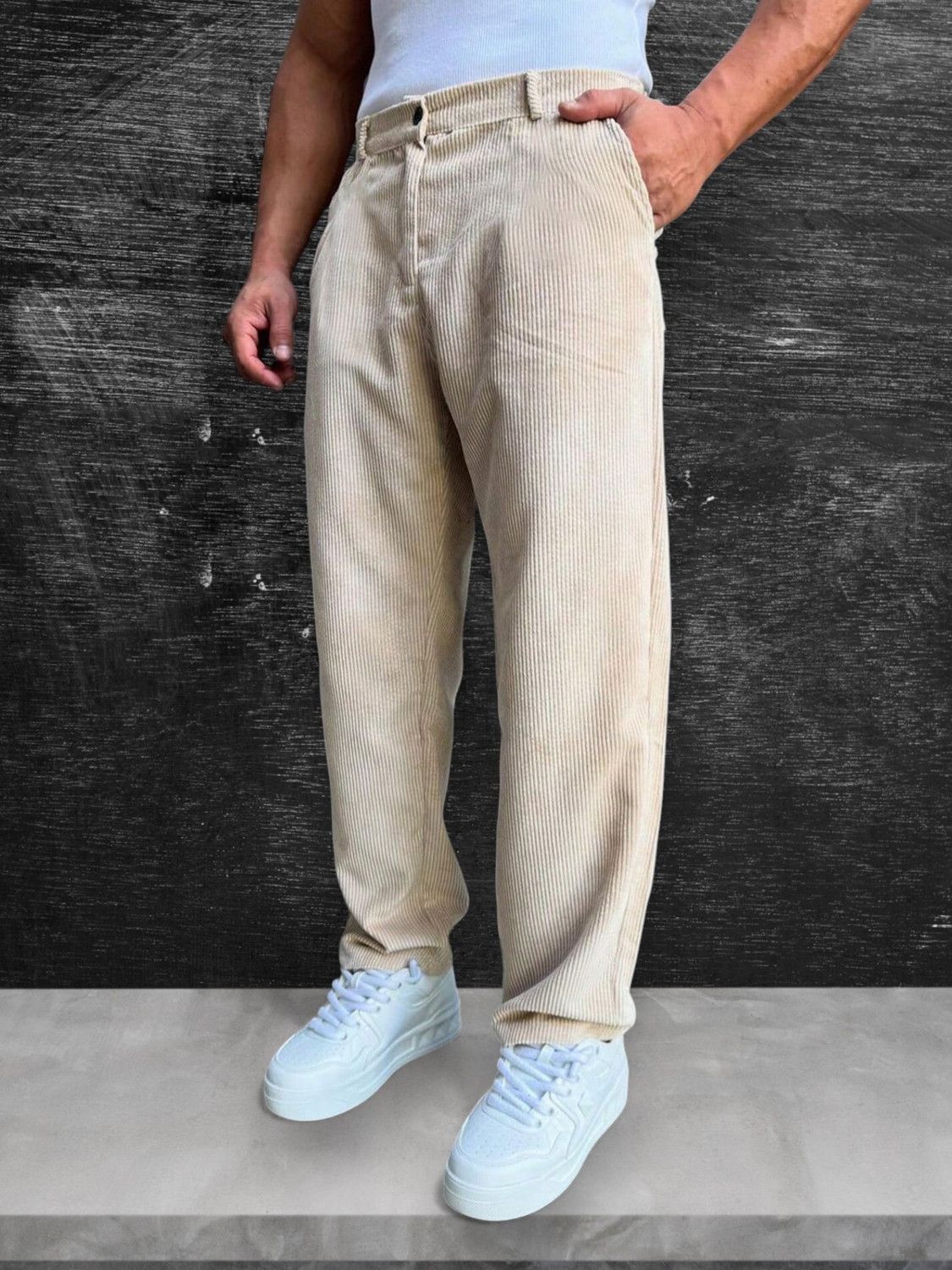 Image of METRONAUT Loose Fit Men Beige Trousers