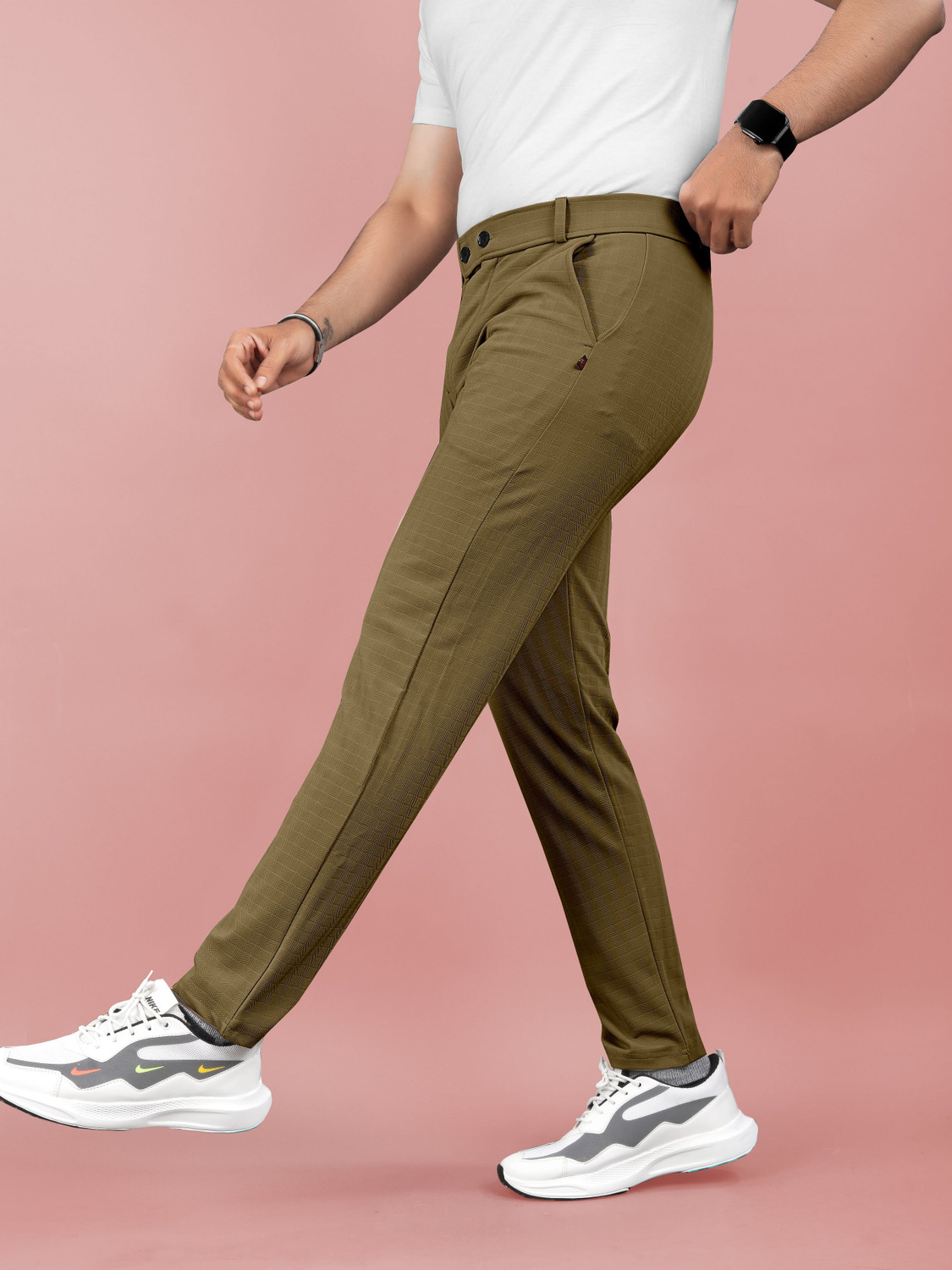 Image of Flicfol Regular Fit Men Brown Trousers