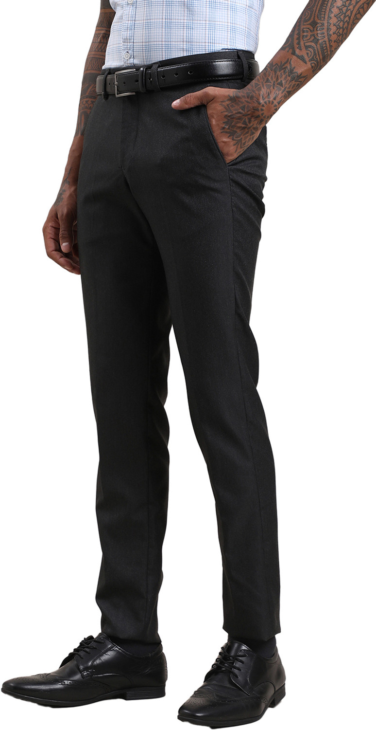 Image of TURTLE Skinny Fit Men Black Trousers