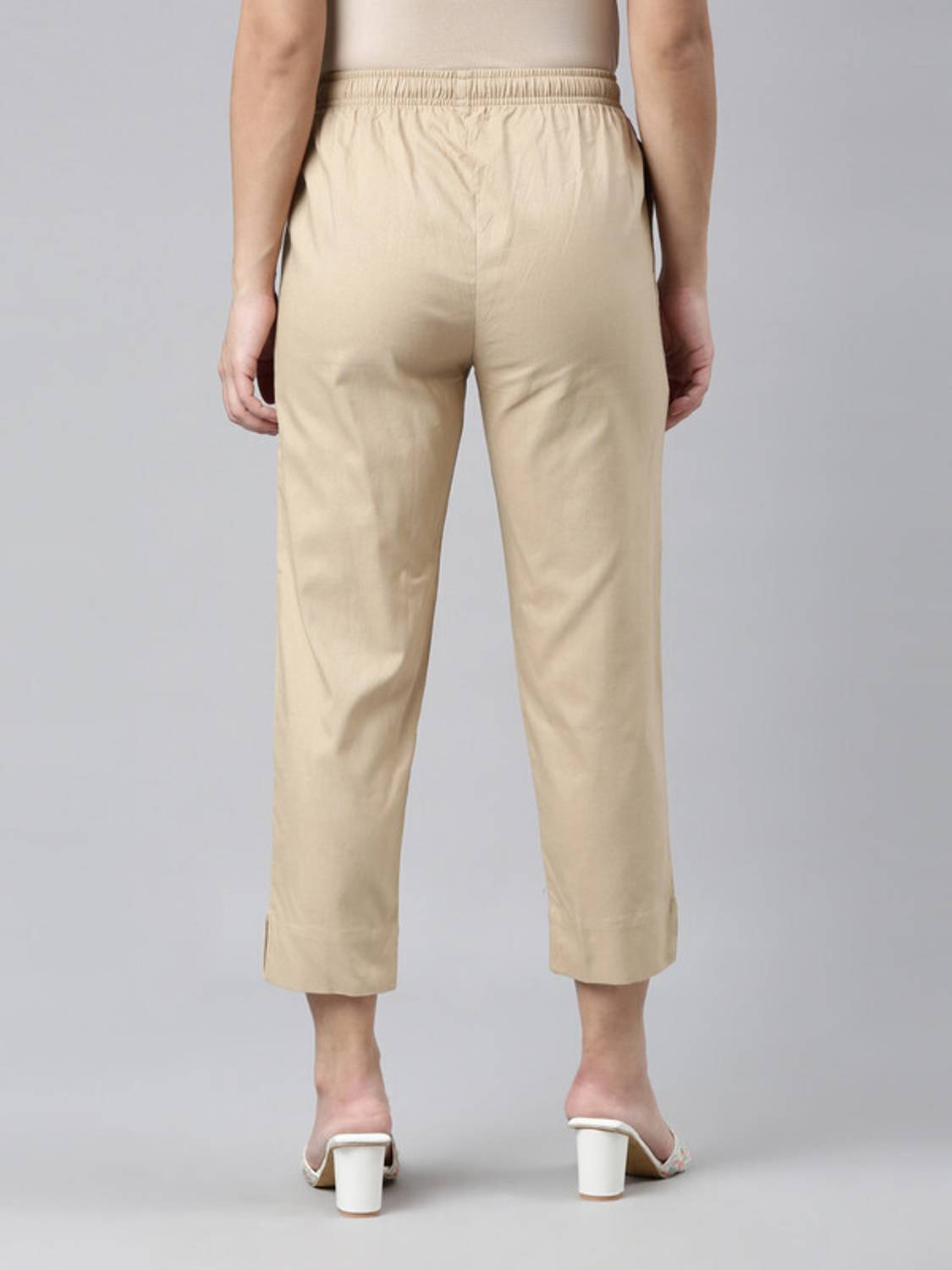 GO COLORS Relaxed Women Beige Trousers