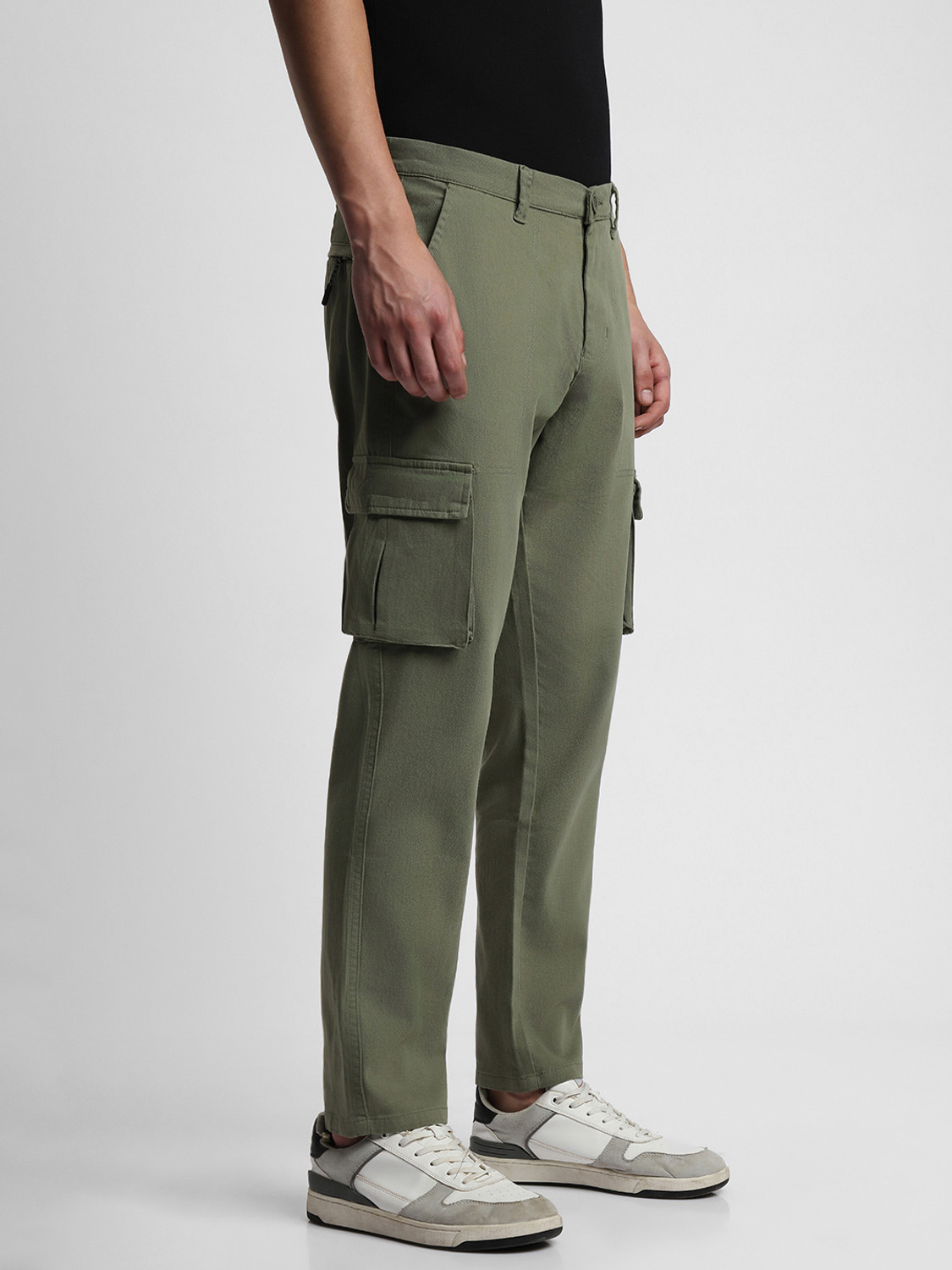 Image of Dennis Lingo Slim Fit Men Light Green Trousers