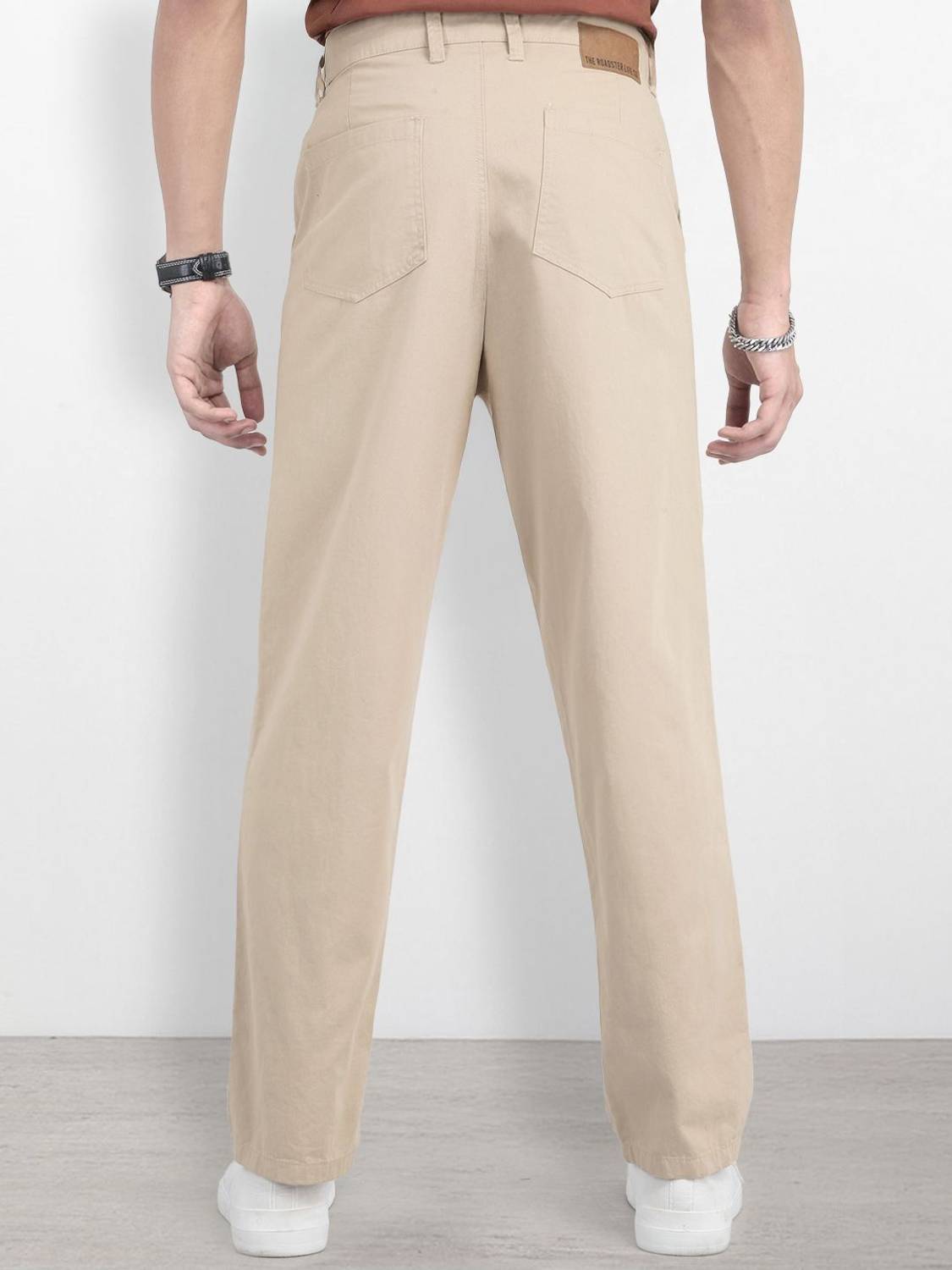 Roadster Men Beige Trousers - Image 3