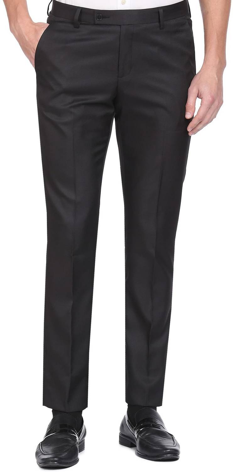 ARROW Regular Fit Men Black Trousers