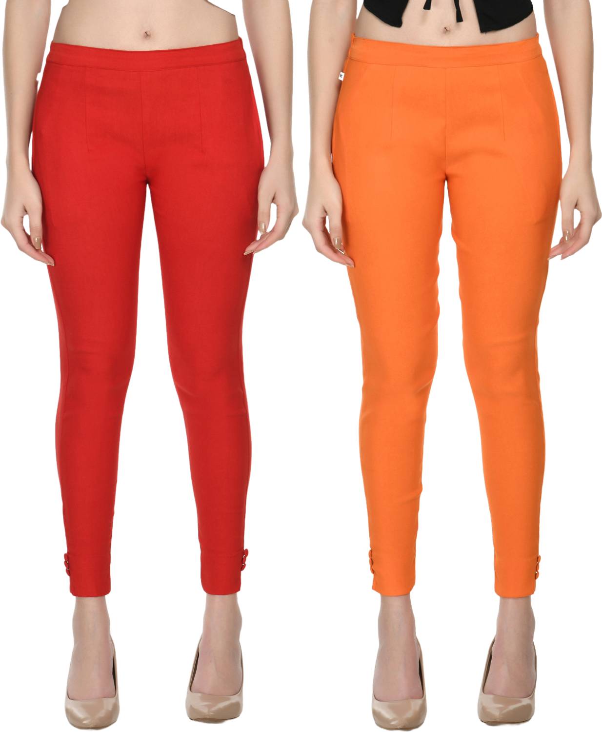 24Hour Fashion Regular Fit Women Red, Orange Trousers