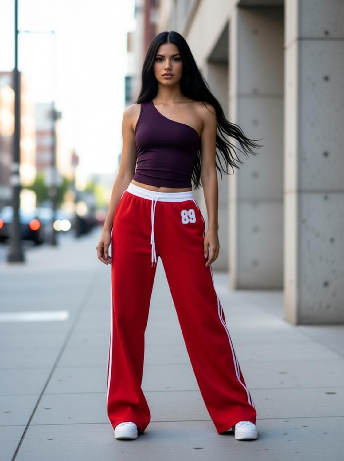 Image of GlamsyStyle Comfort Fit Women Red Trousers