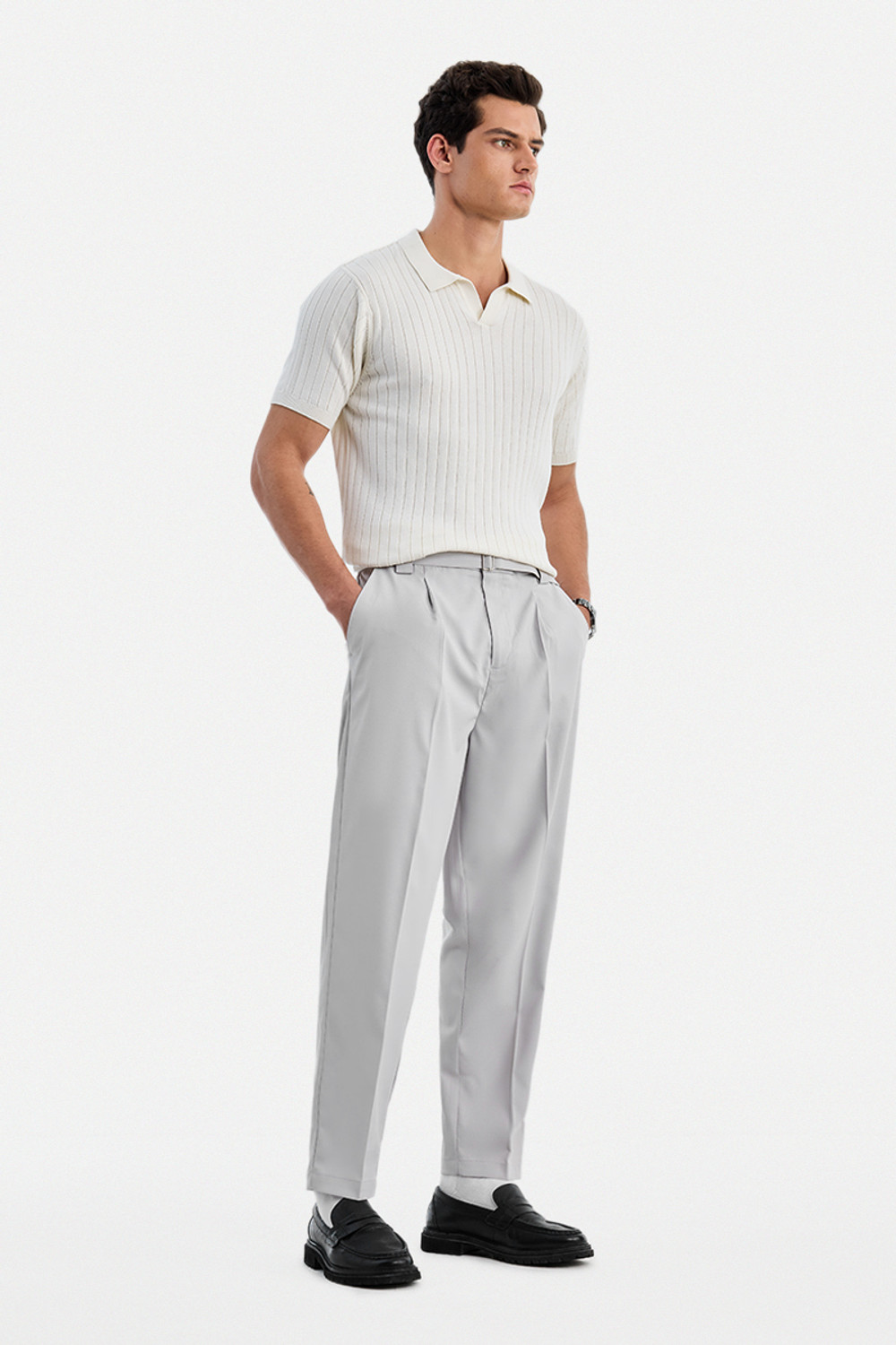 Image of Snitch Relaxed Men Grey Trousers