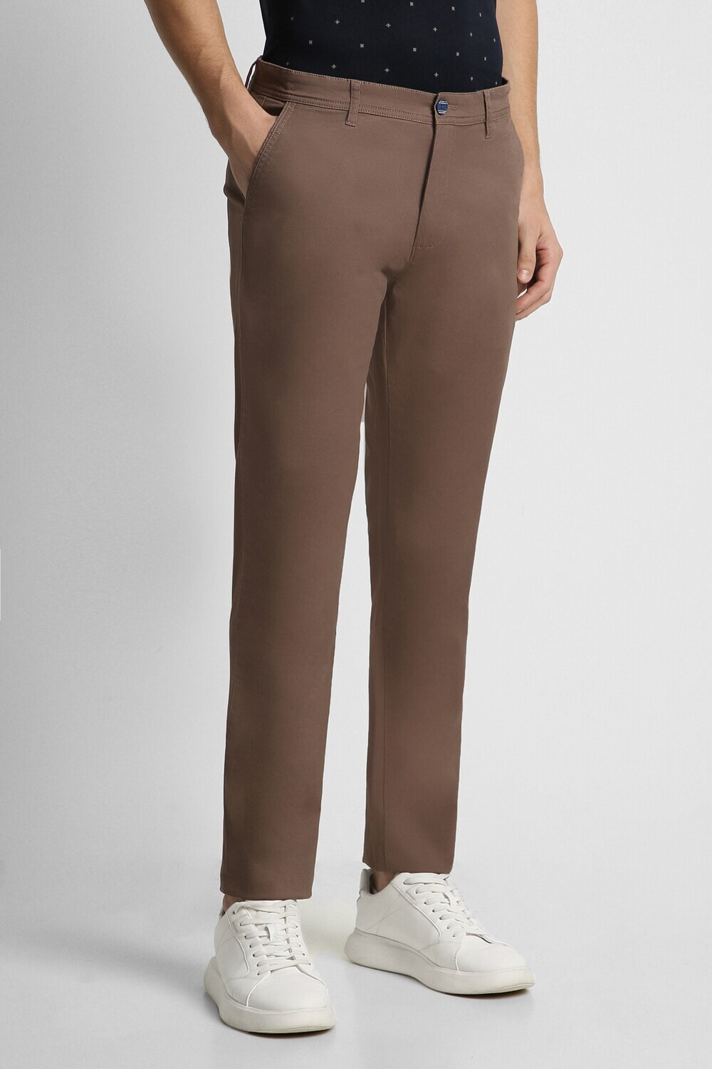 Image of PETER ENGLAND Slim Fit Men Brown Trousers