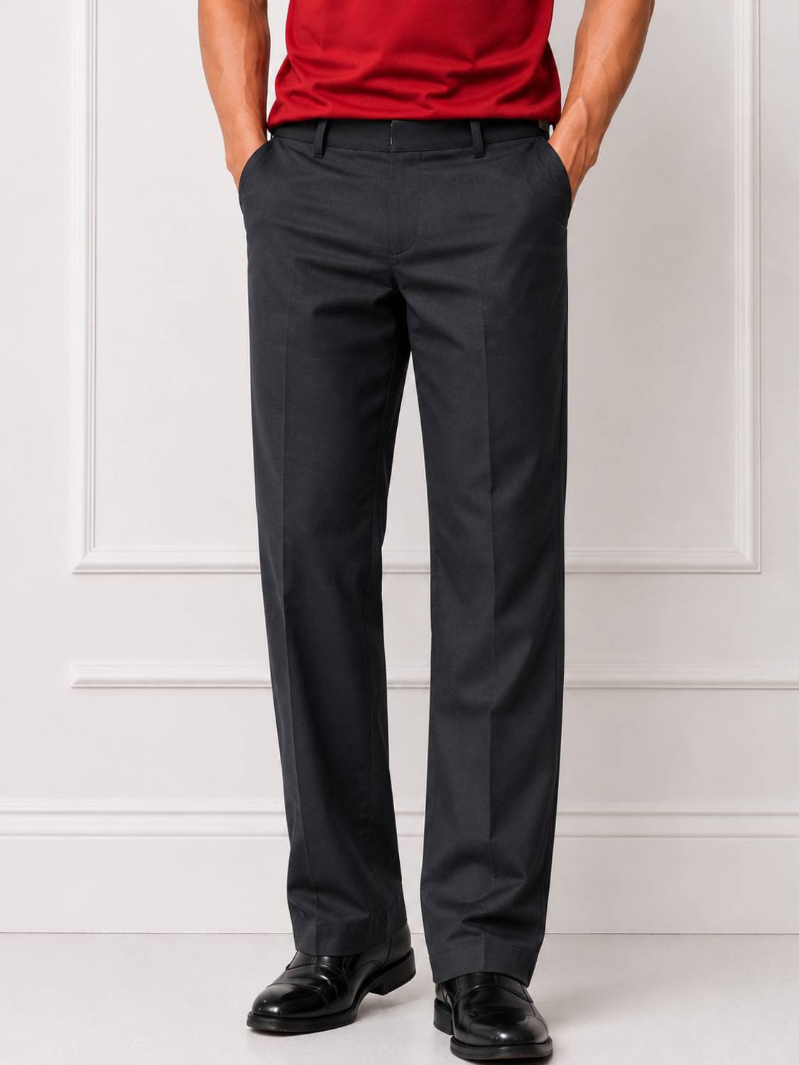 Bootcut Men Black Trousers - Image 1