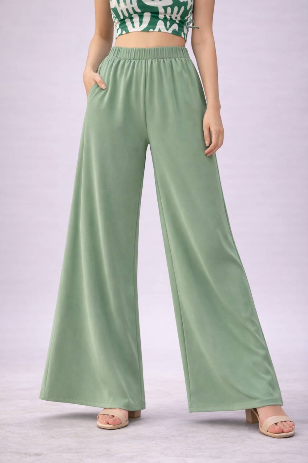 BHULAX Loose Fit Women Light Green Trousers
