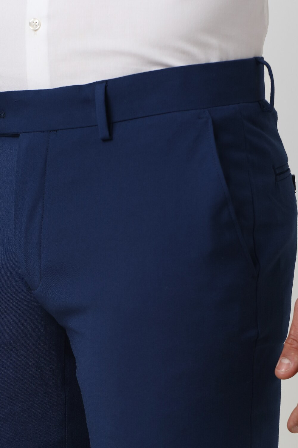 Image of PETER ENGLAND Slim Fit Men Dark Blue Trousers