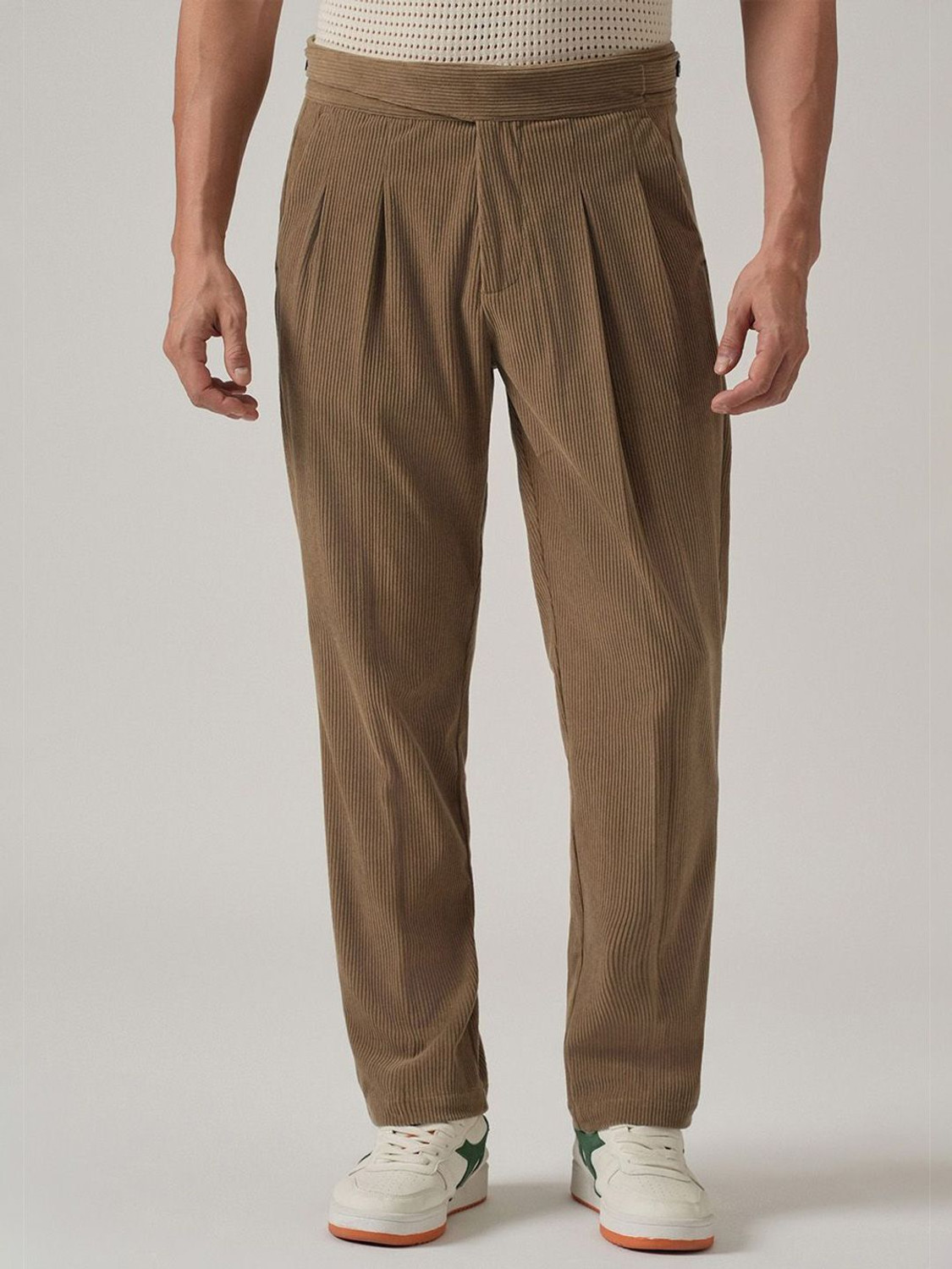 Image of Banana Club Relaxed Men Brown Trousers