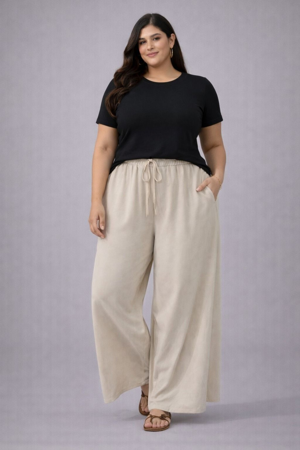 Image of KOTTY Loose Fit Women White Trousers
