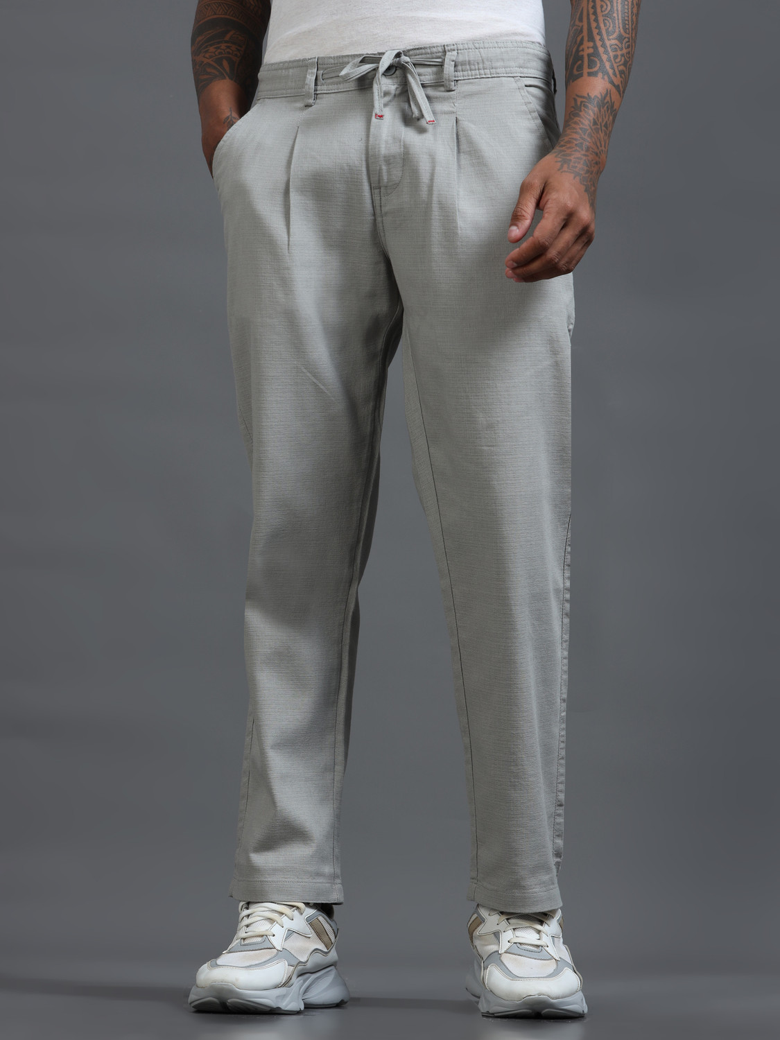 Image of Roadster Relaxed Men Silver Trousers