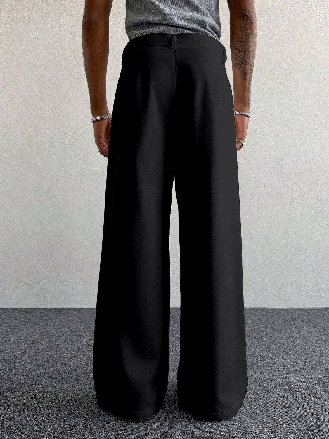 Image of Klossy Loose Fit Men Black Trousers